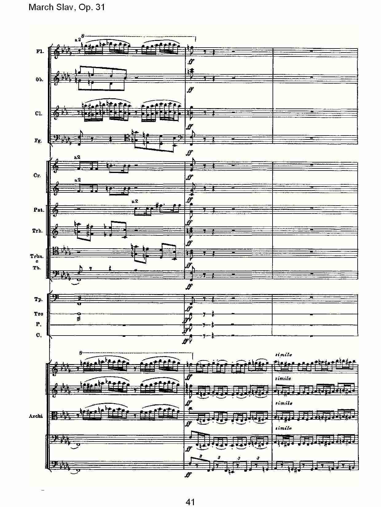 March Slav, Op.31   斯拉夫进行曲，Op.31（九）总谱（图1）