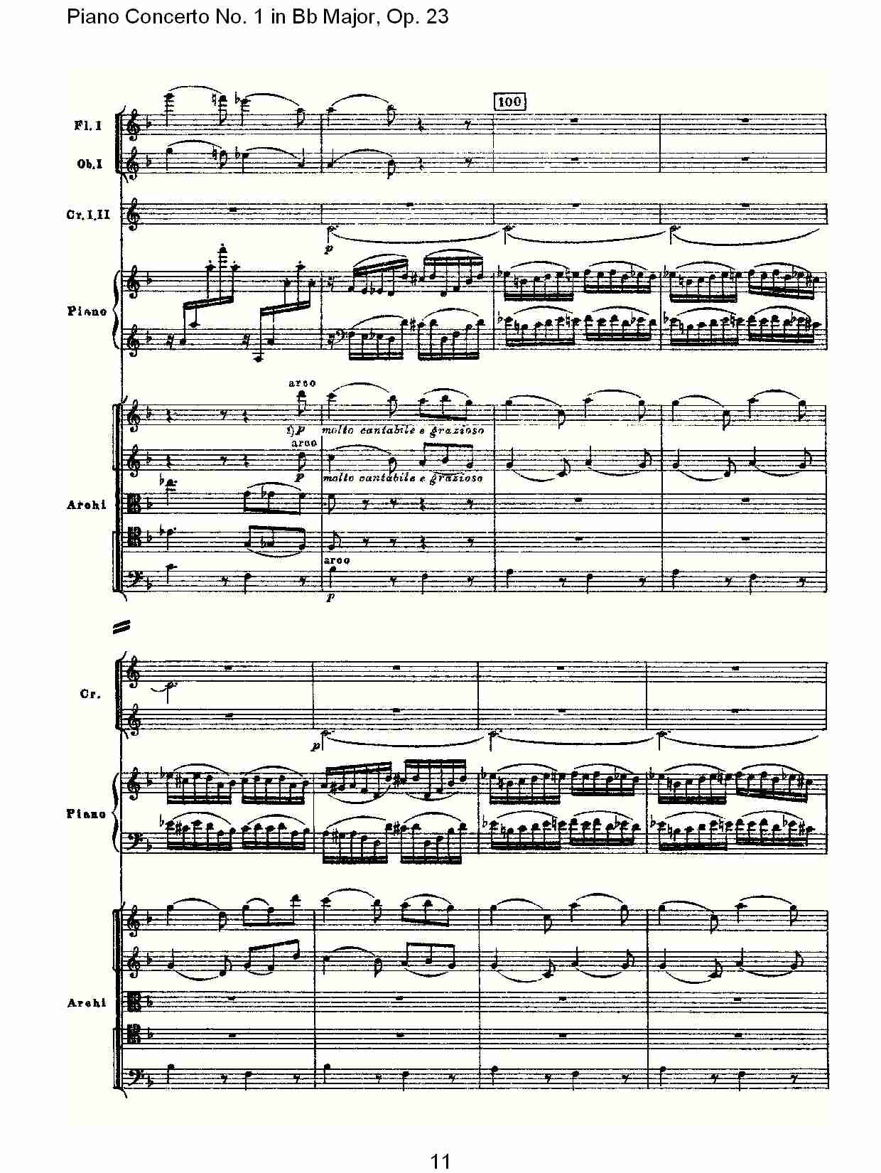 Bb大调第一钢琴协奏曲,Op.23第二乐章（三）总谱（图1）