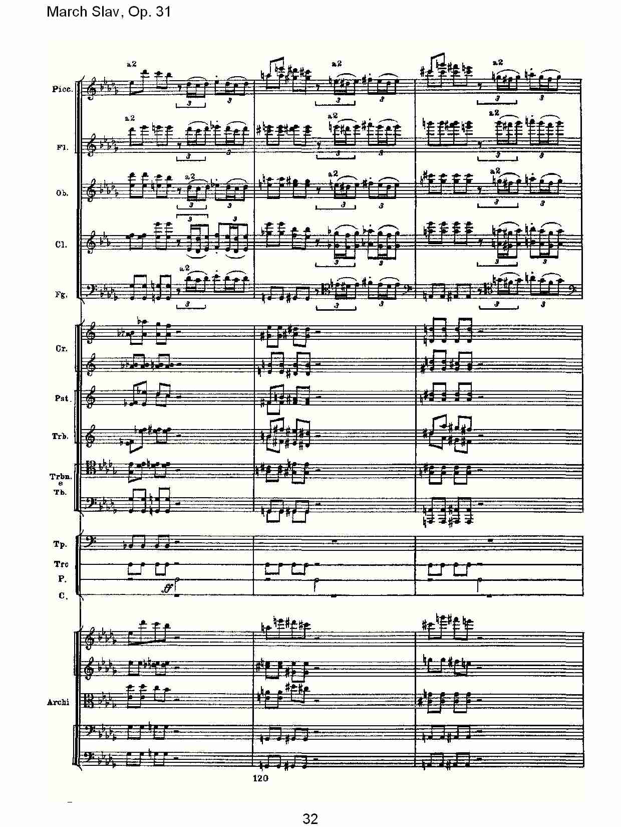 March Slav, Op.31   斯拉夫进行曲，Op.31（七）总谱（图2）
