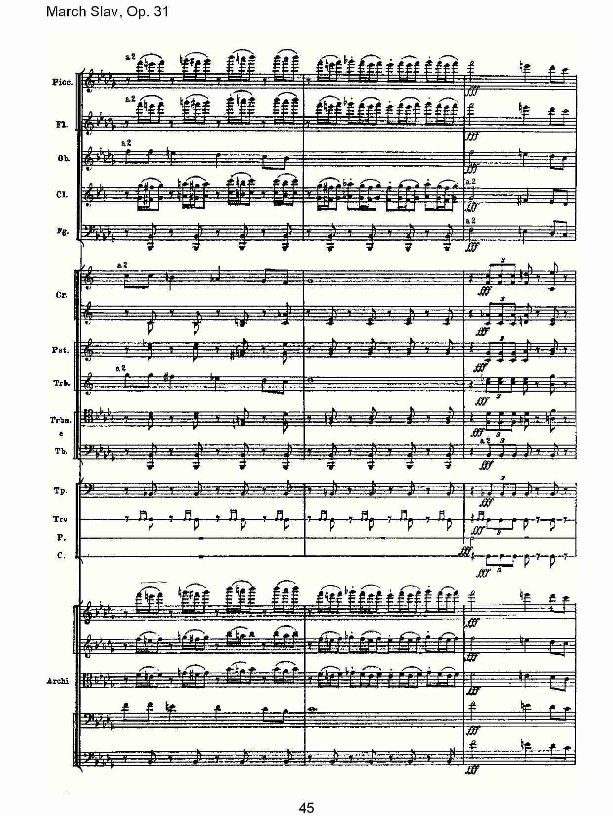 March Slav, Op.31   斯拉夫进行曲，Op.31（九）总谱（图5）