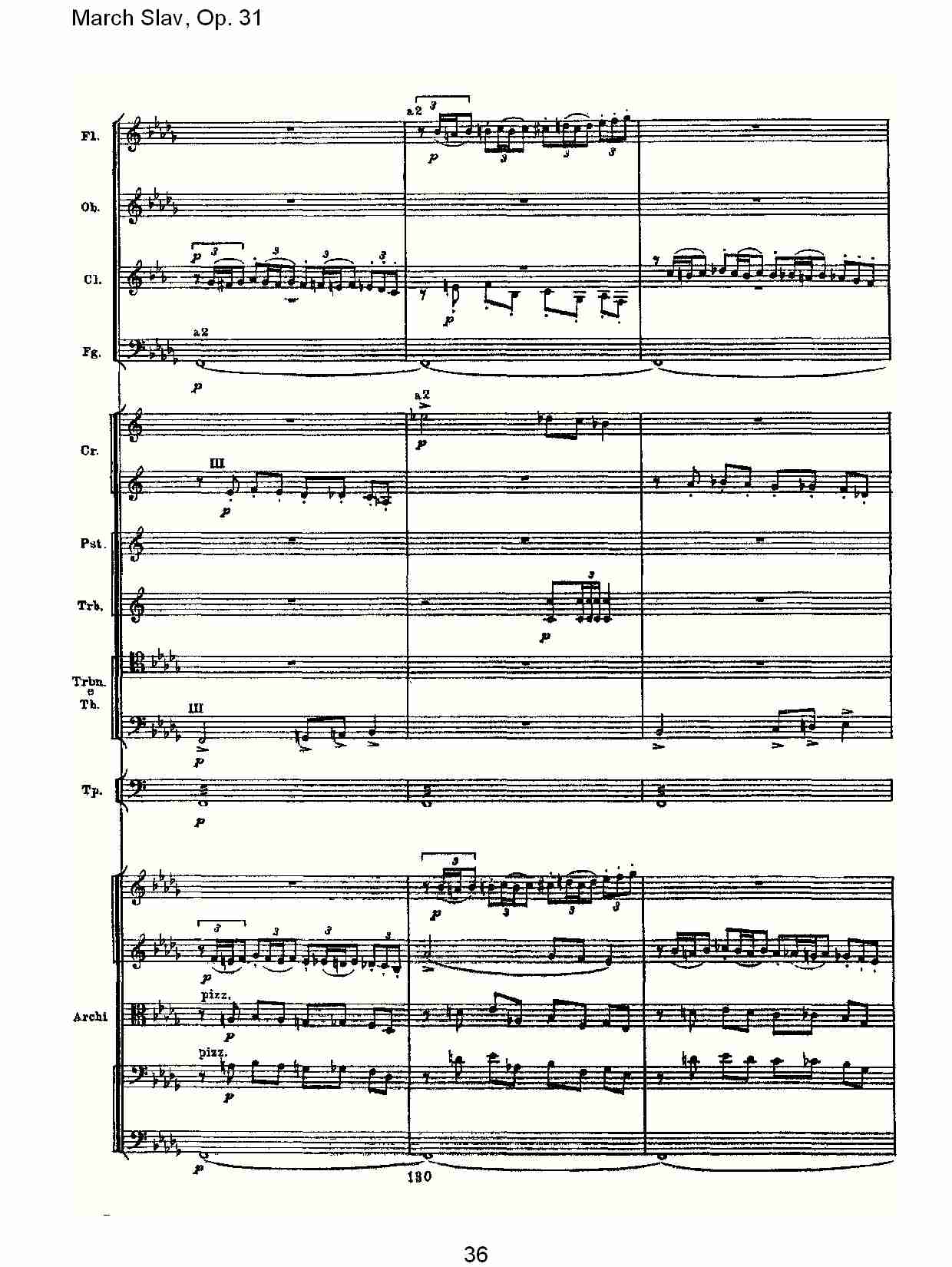 March Slav, Op.31   斯拉夫进行曲，Op.31（八）总谱（图1）