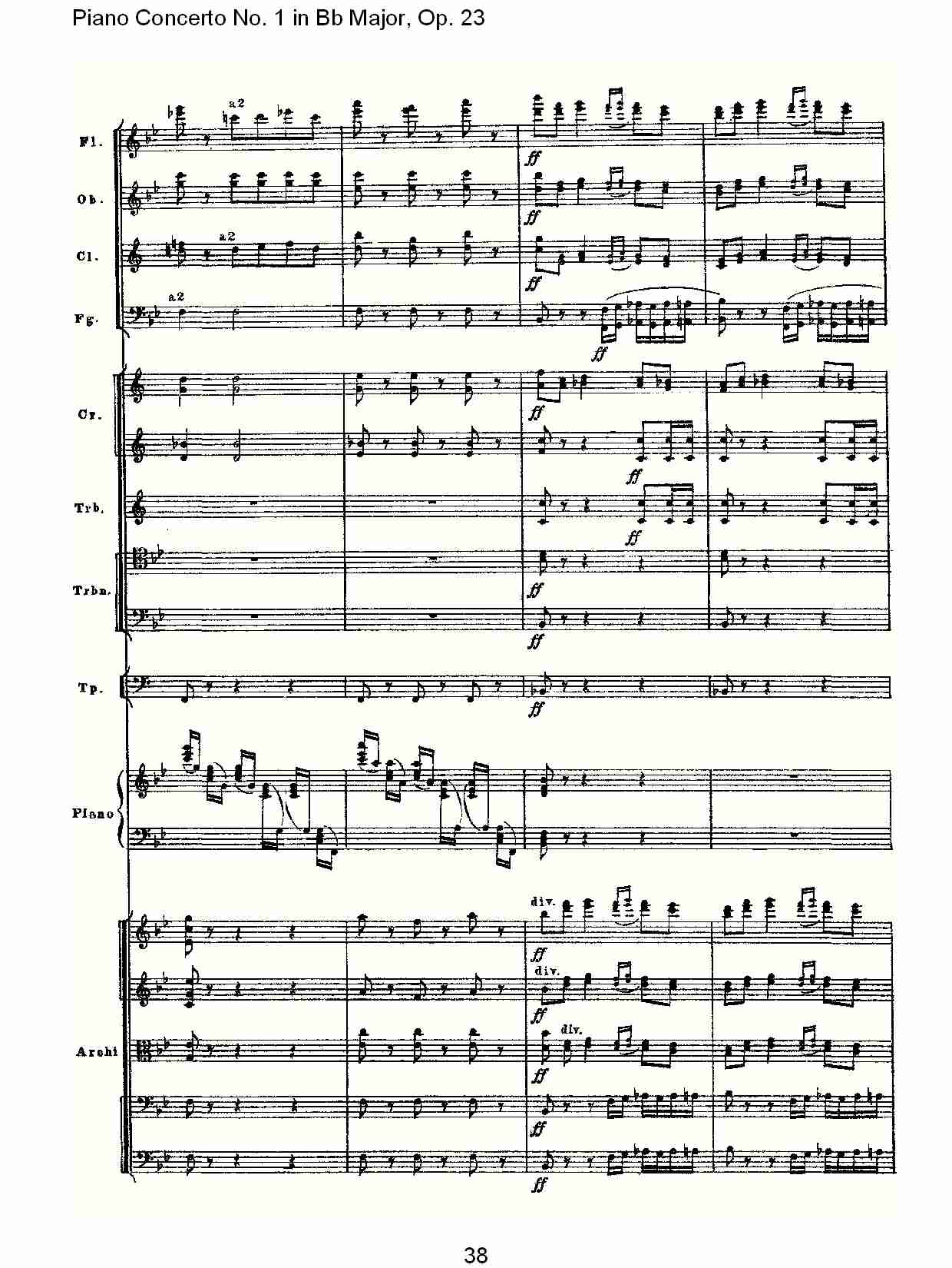 Bb大调第一钢琴协奏曲,Op.23第三乐章（八）总谱（图1）