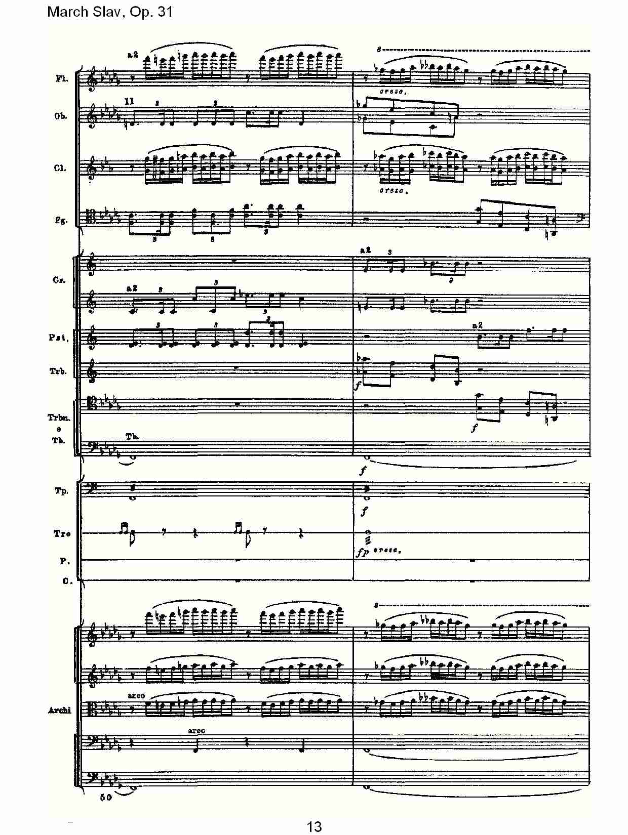 March Slav, Op.31   斯拉夫进行曲，Op.31（三）总谱（图5）