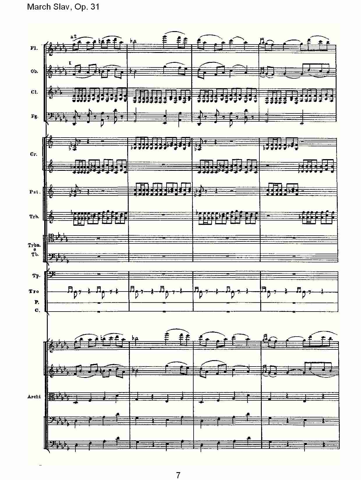 March Slav, Op.31   斯拉夫进行曲，Op.31（二）总谱（图2）