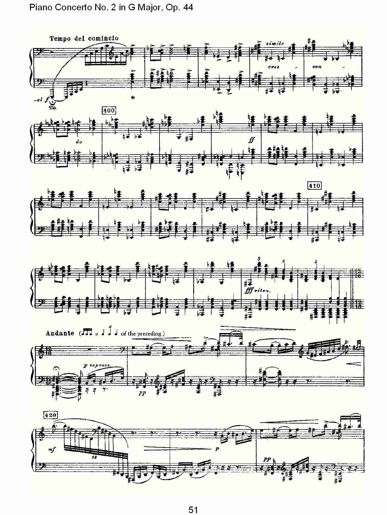 G大调第二钢琴协奏曲, Op.44第一乐章（十一）总谱（图1）