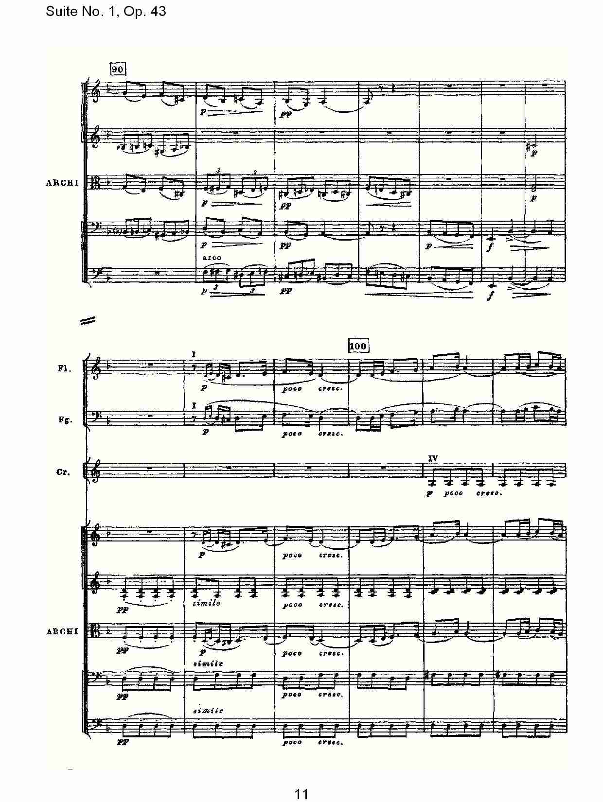 Suite No.1, Op.43   第一套曲,Op.43第三乐章（三）总谱（图1）