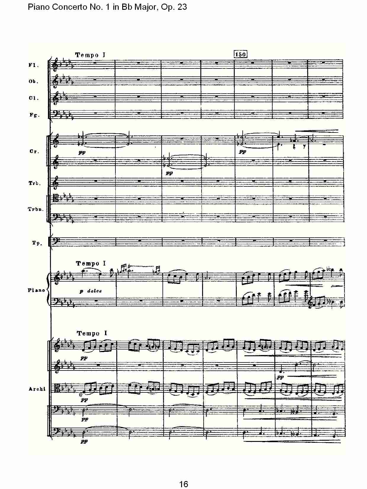 Bb大调第一钢琴协奏曲,Op.23第二乐章（四）总谱（图1）