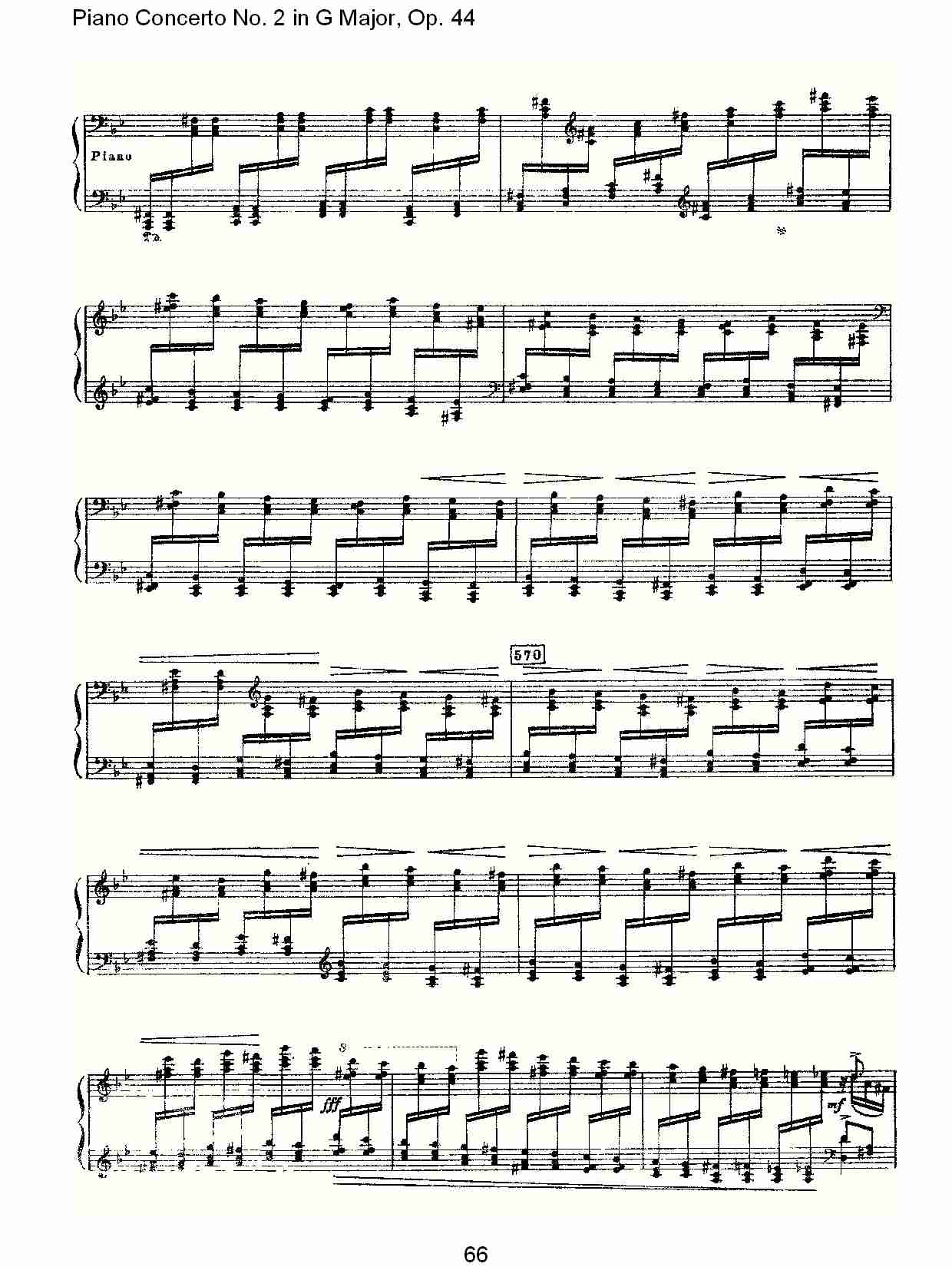 G大调第二钢琴协奏曲, Op.44第一乐章（十四）总谱（图1）