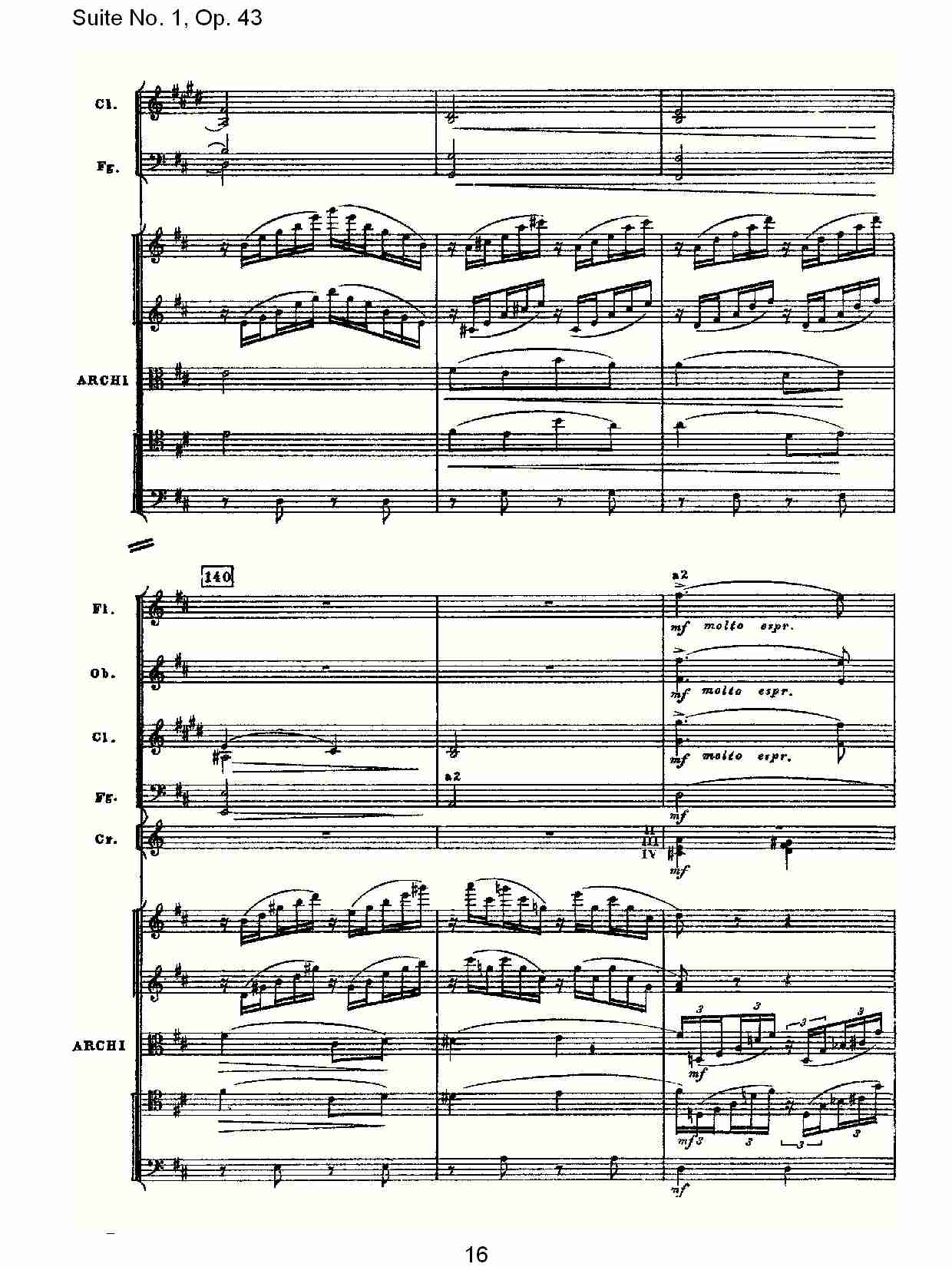 Suite No.1, Op.43   第一套曲,Op.43第三乐章（四）总谱（图1）