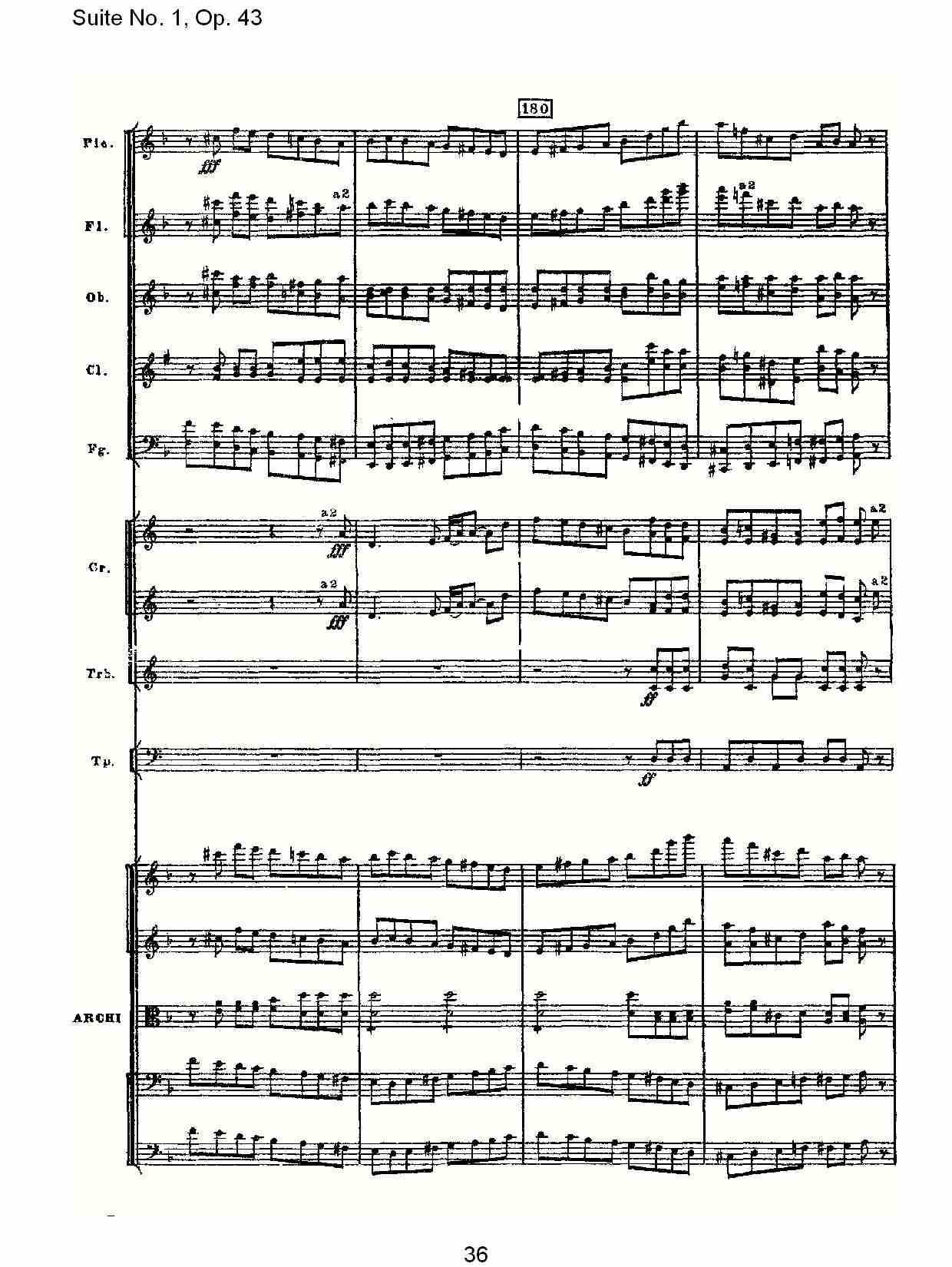 Suite No.1, Op.43   第一套曲,Op.43第一乐章（八）总谱（图1）