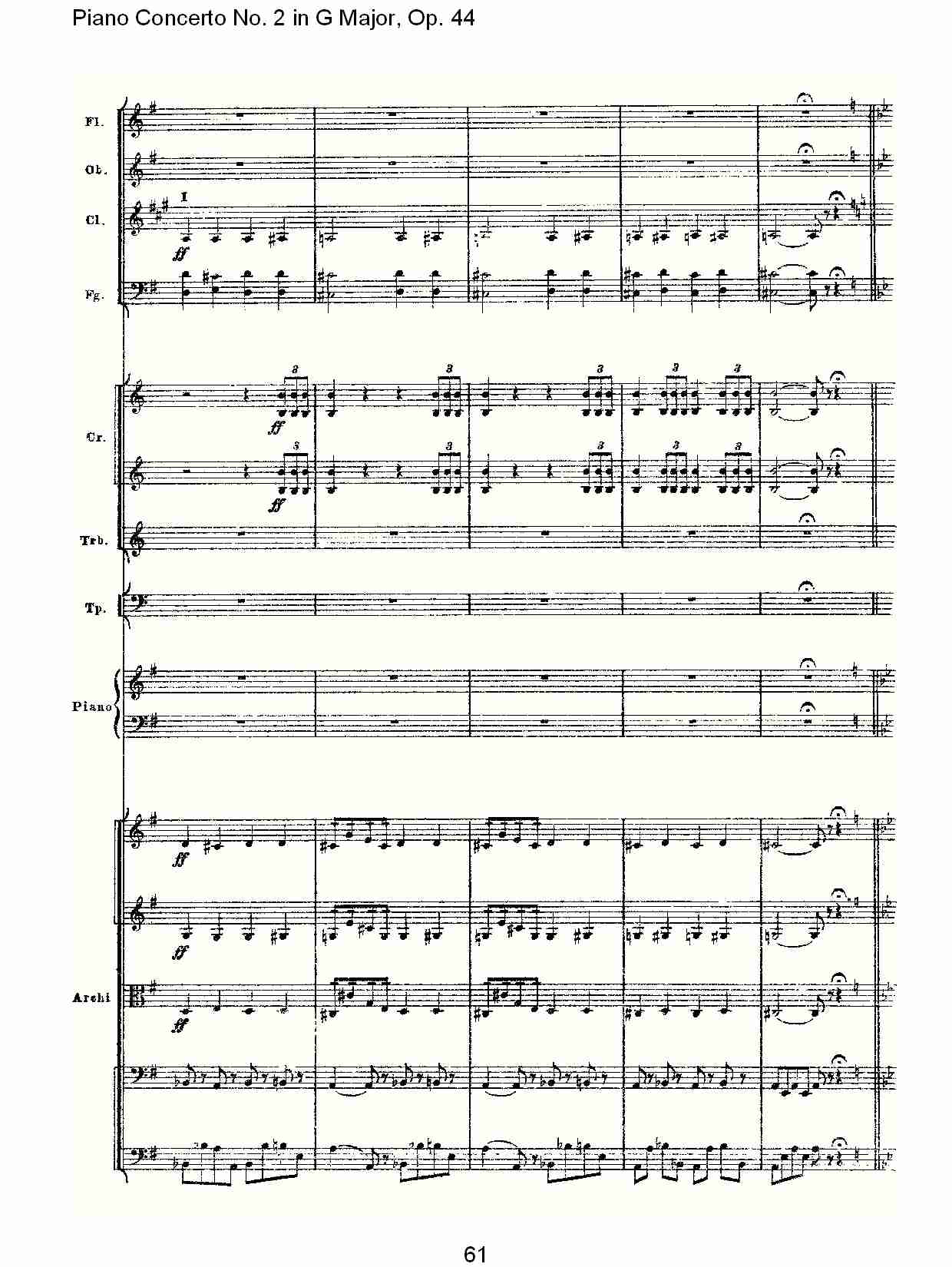 G大调第二钢琴协奏曲, Op.44第一乐章（十三）总谱（图1）