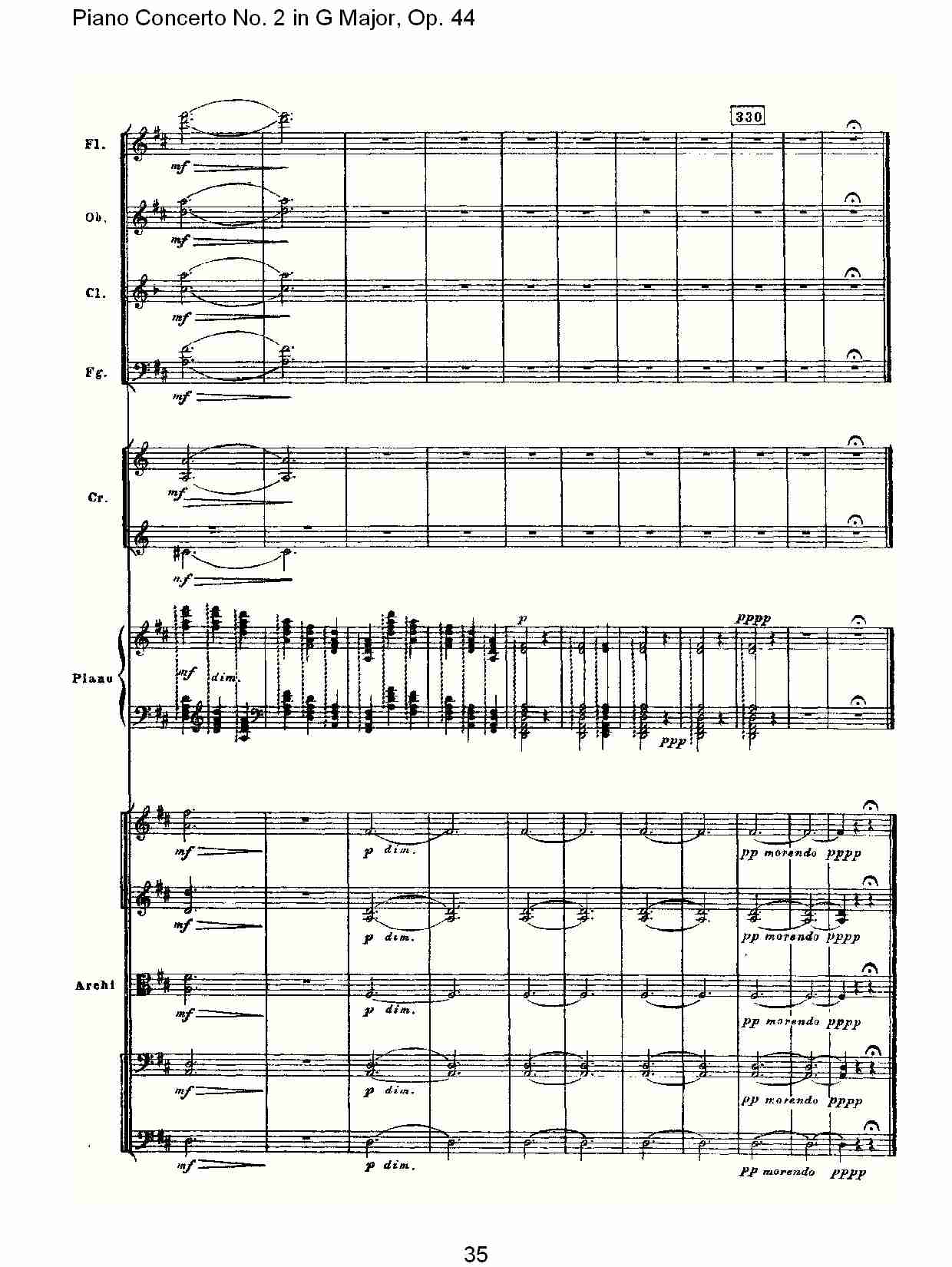 G大调第二钢琴协奏曲, Op.44第二乐章（七）总谱（图5）