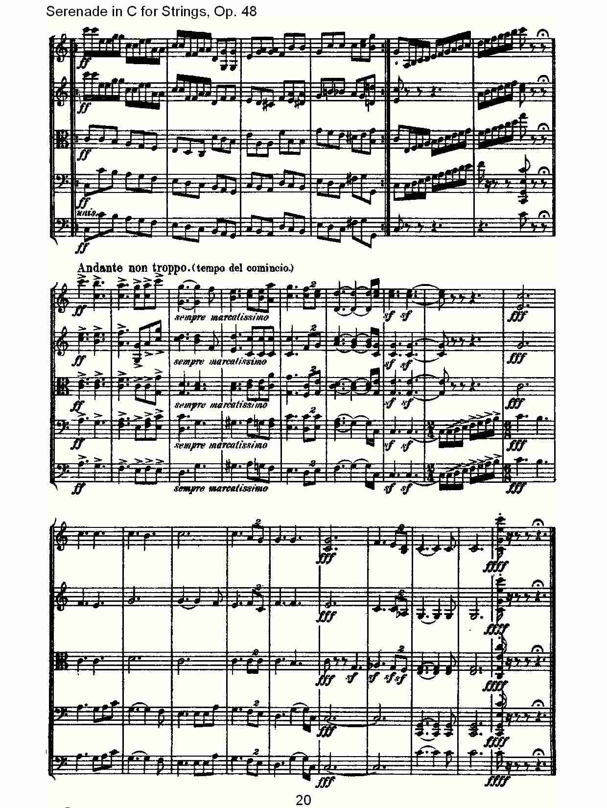 Serenade in C for Strings, Op.48  C调弦乐小夜曲，Op.48（四）总谱（图5）