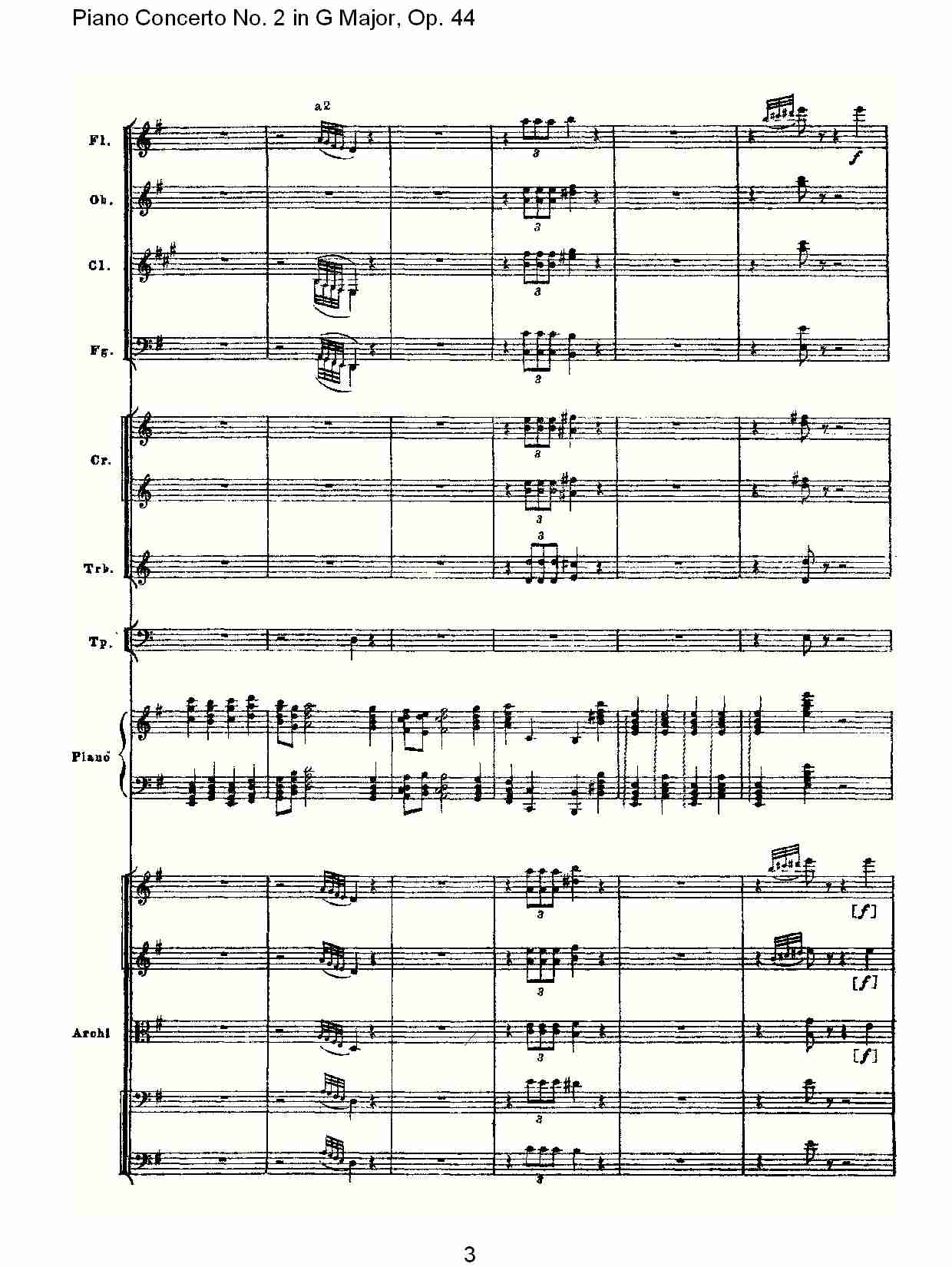 G大调第二钢琴协奏曲, Op.44第一乐章（一）总谱（图3）