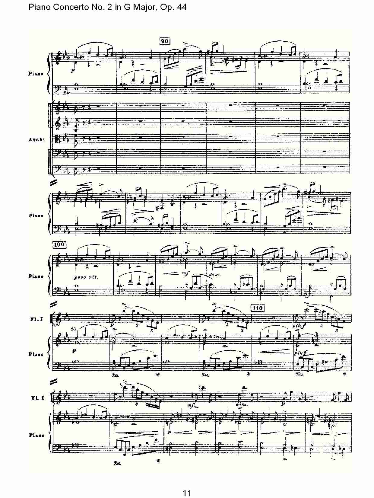 G大调第二钢琴协奏曲, Op.44第一乐章（三）总谱（图1）