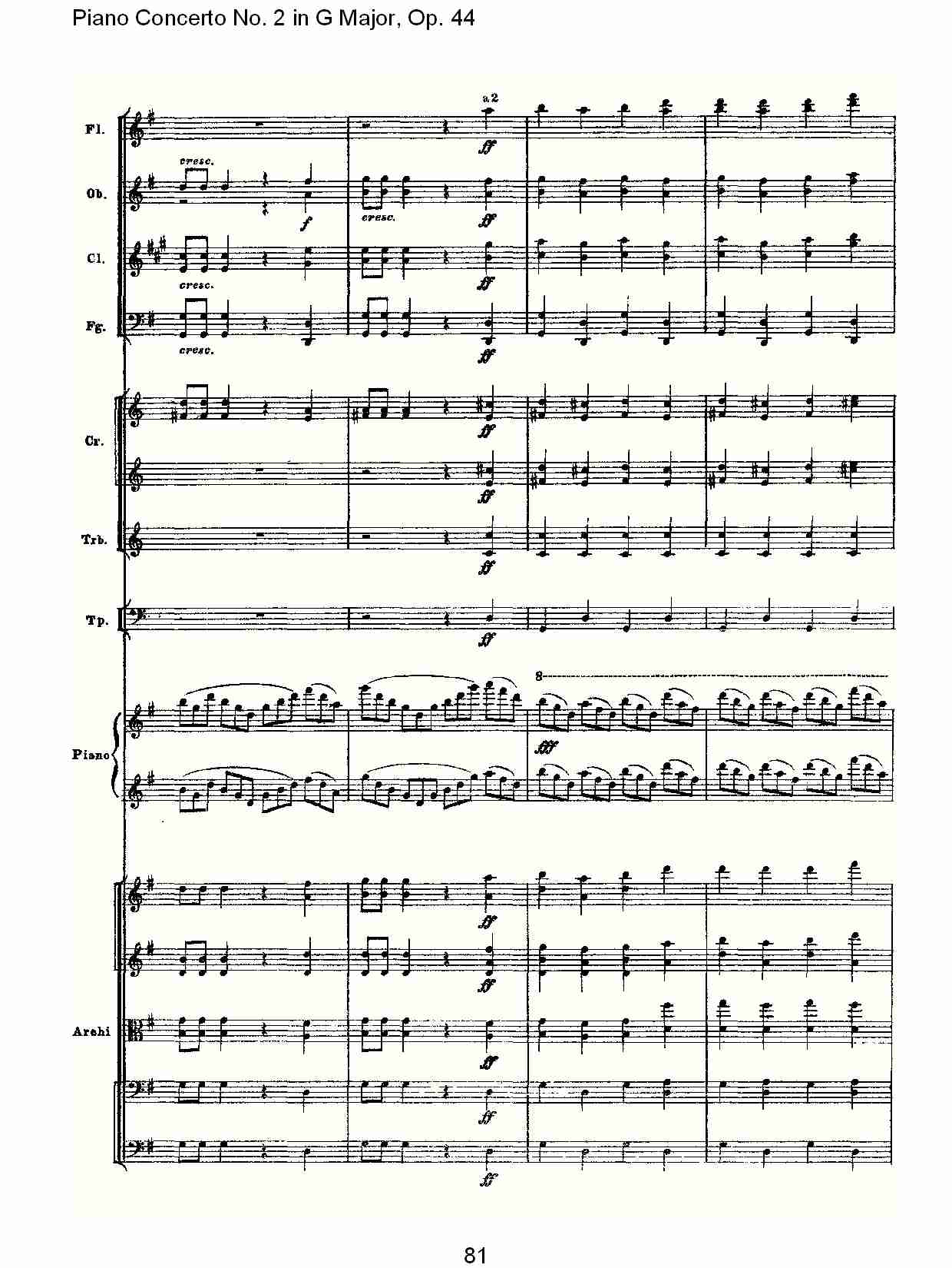 G大调第二钢琴协奏曲, Op.44第一乐章（十七）总谱（图1）