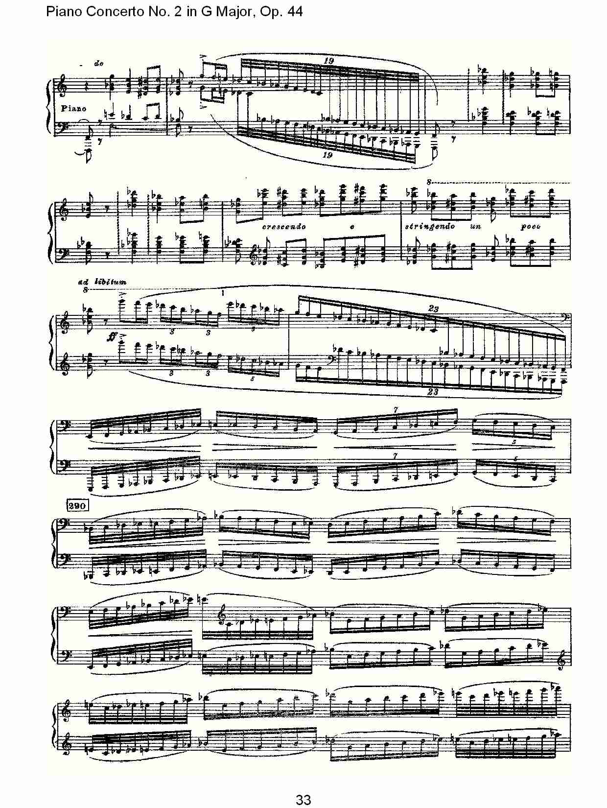 G大调第二钢琴协奏曲, Op.44第一乐章（七）总谱（图1）