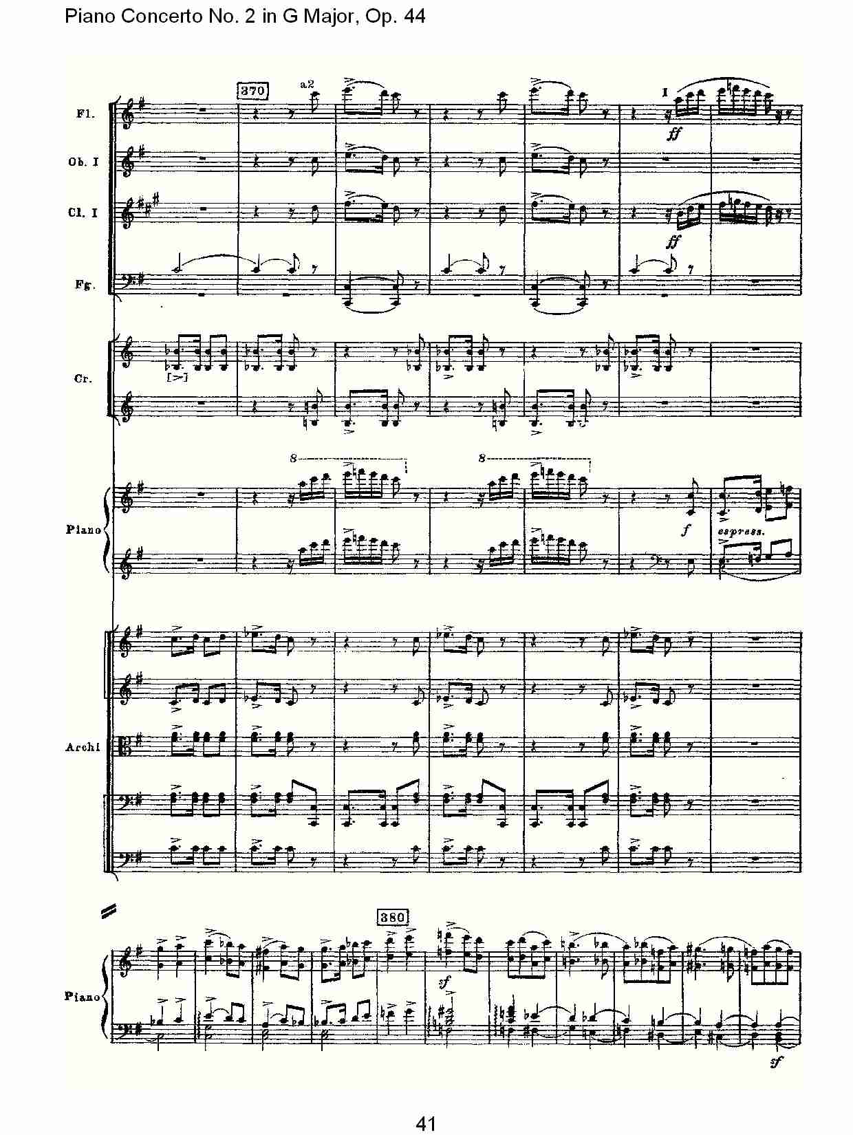 G大调第二钢琴协奏曲, Op.44第三乐章（九）总谱（图1）