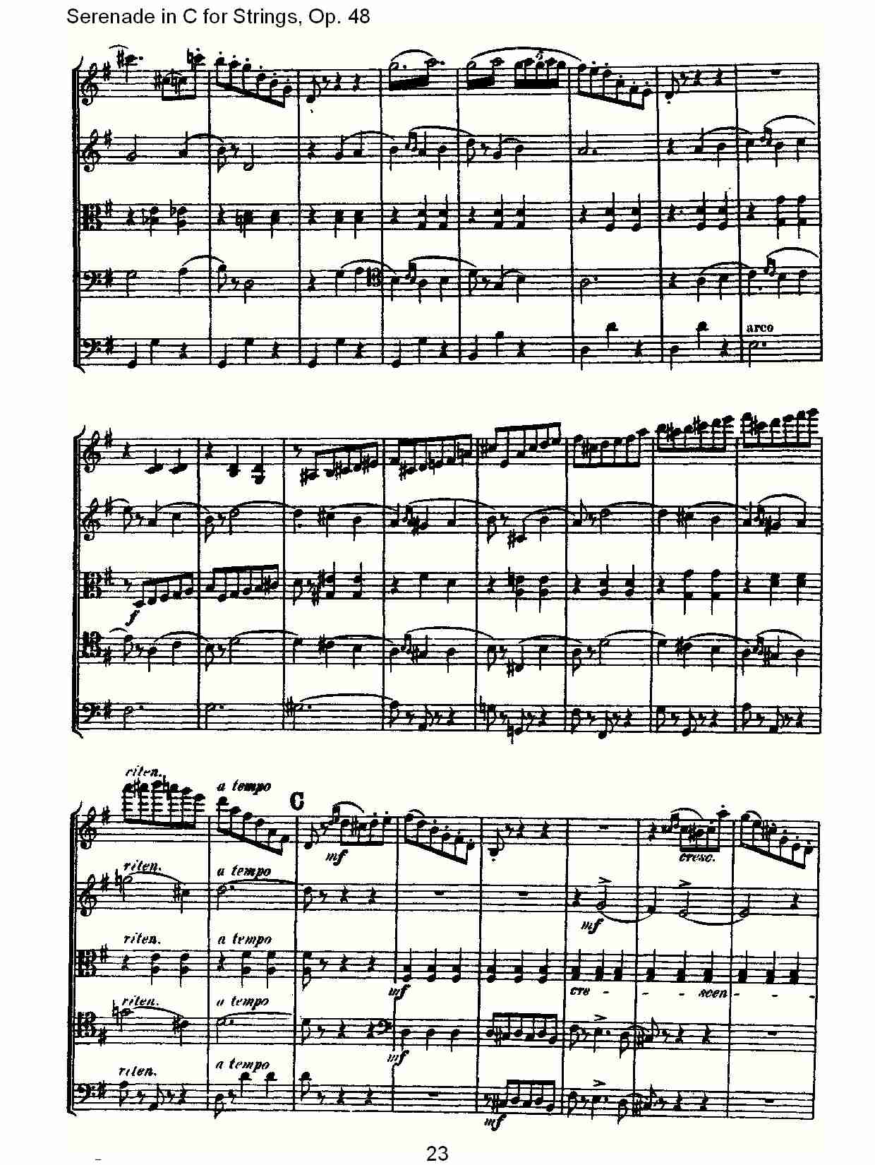 Serenade in C for Strings, Op.48  C调弦乐小夜曲，Op.48（五）总谱（图3）