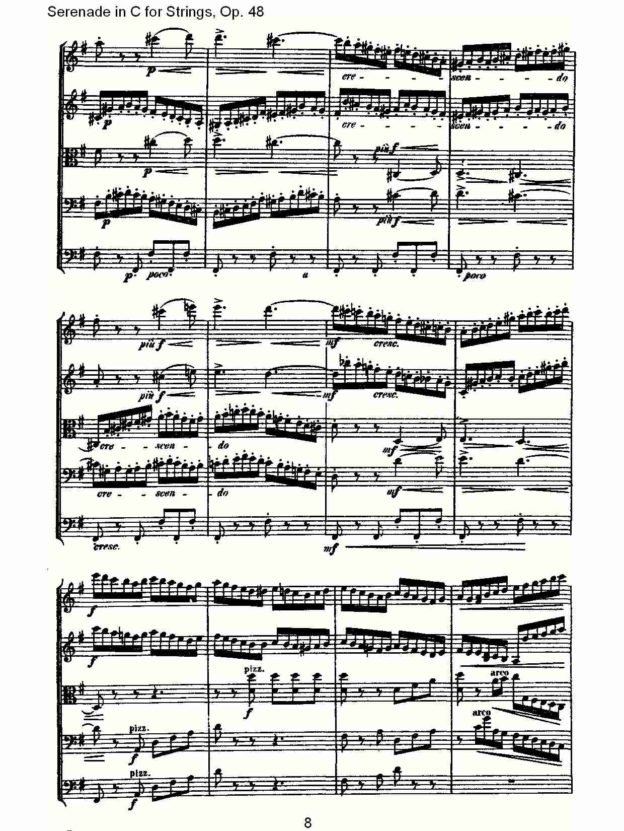 Serenade in C for Strings, Op.48  C调弦乐小夜曲，Op.48（二）总谱（图3）