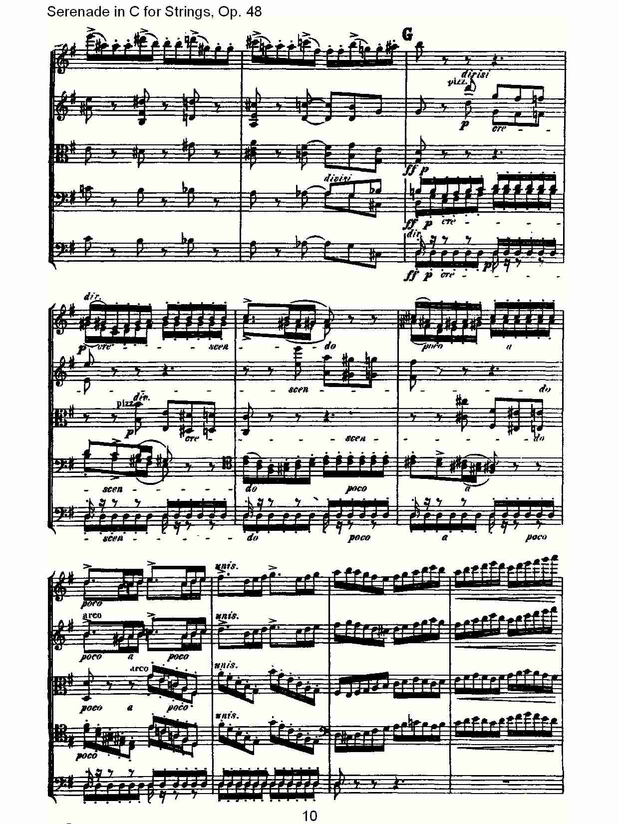 Serenade in C for Strings, Op.48  C调弦乐小夜曲，Op.48（二）总谱（图5）