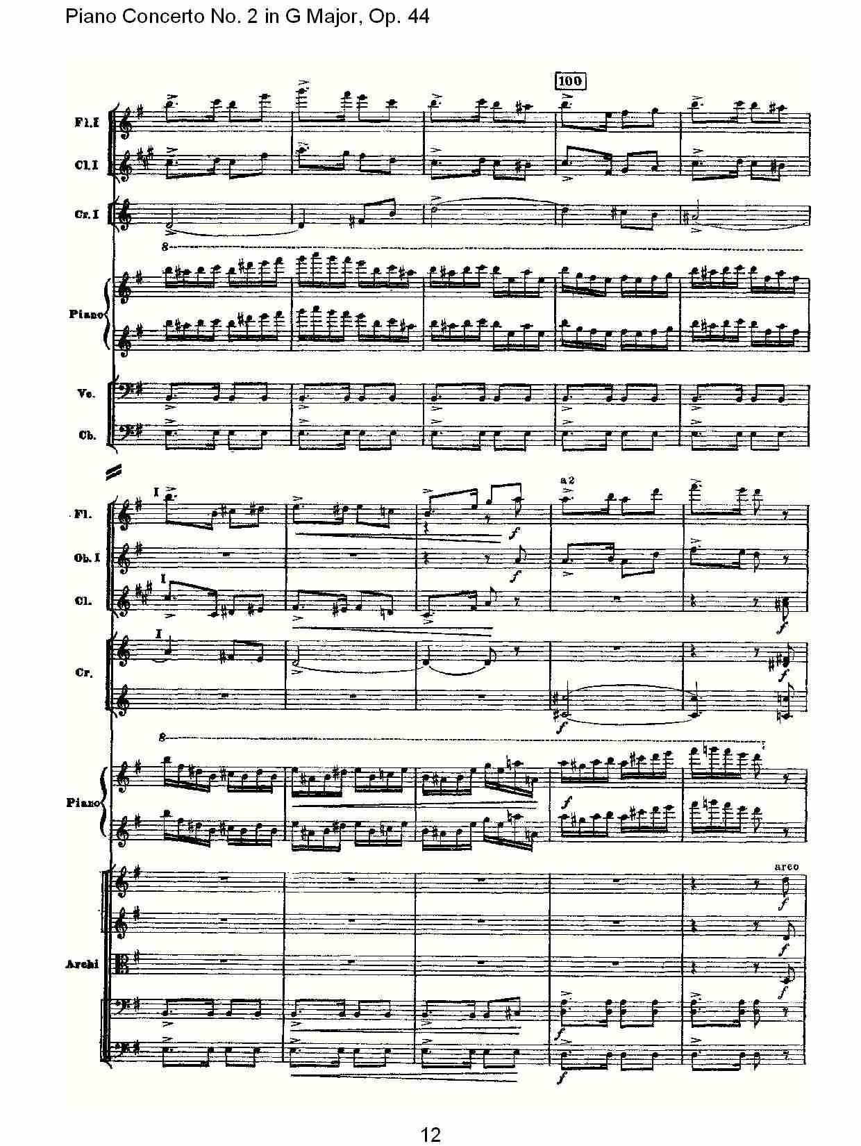 G大调第二钢琴协奏曲, Op.44第三乐章（三）总谱（图2）