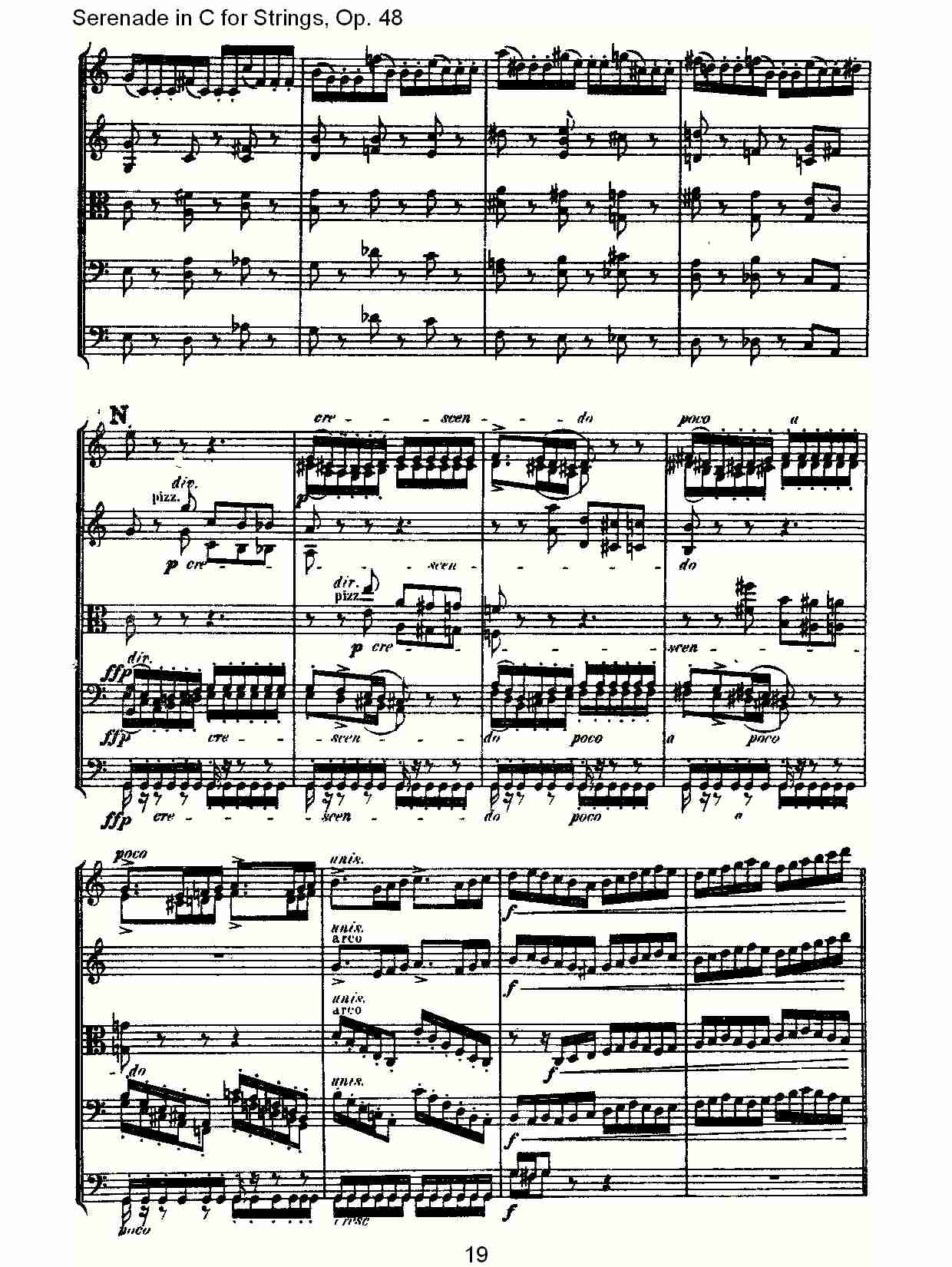 Serenade in C for Strings, Op.48  C调弦乐小夜曲，Op.48（四）总谱（图4）