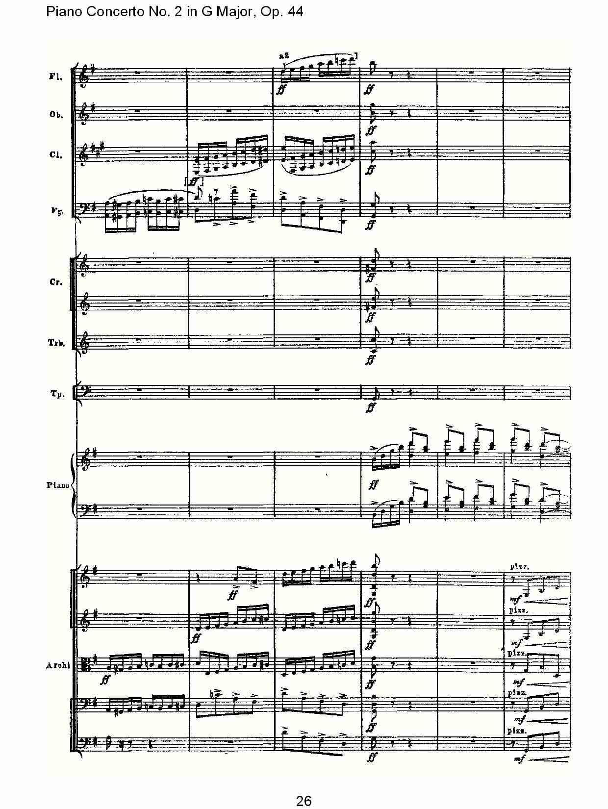 G大调第二钢琴协奏曲, Op.44第三乐章（六）总谱（图1）