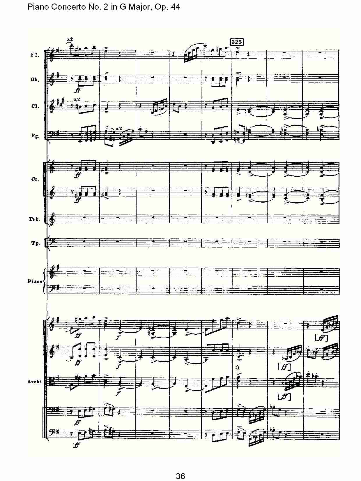 G大调第二钢琴协奏曲, Op.44第三乐章（八）总谱（图1）