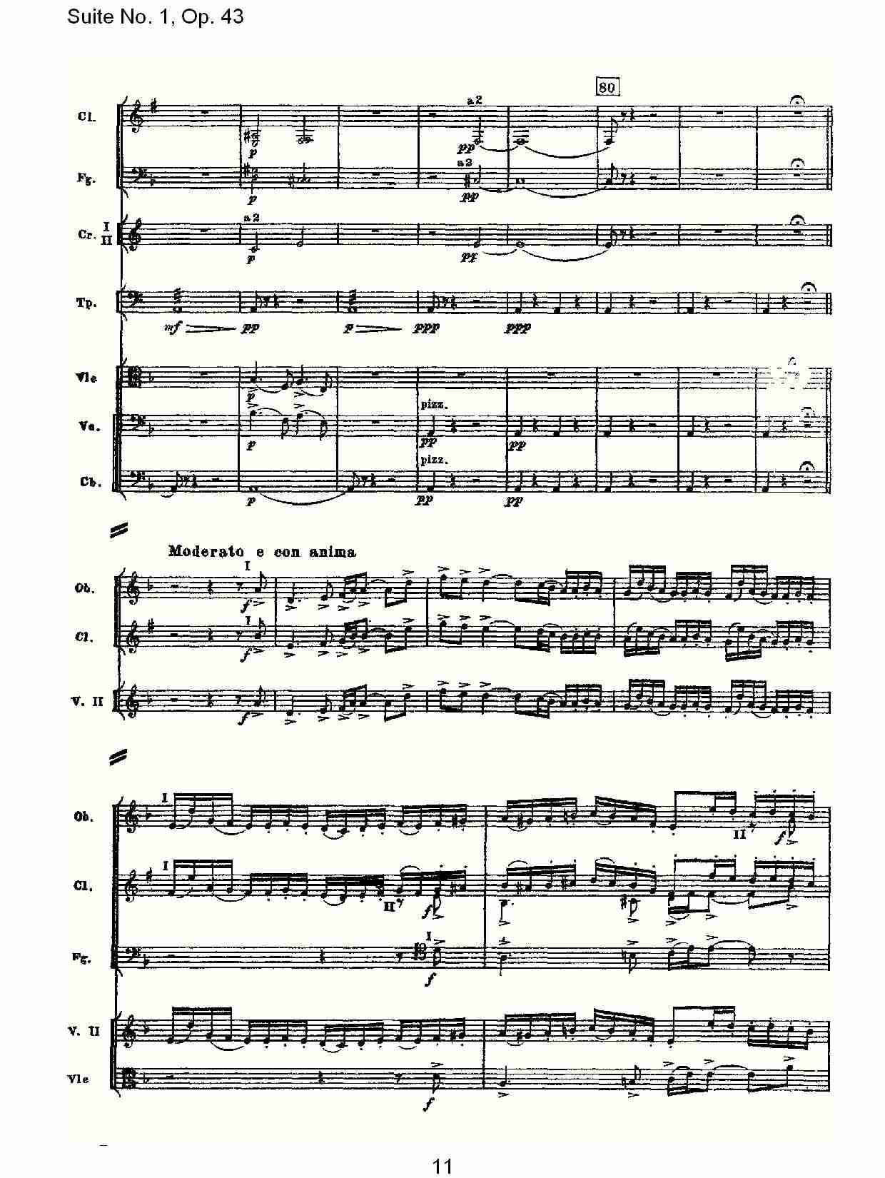 Suite No.1, Op.43   第一套曲,Op.43第一乐章（三）总谱（图1）