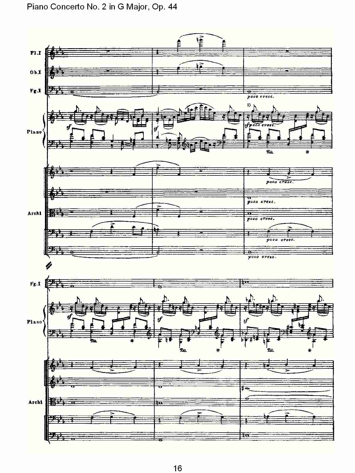 G大调第二钢琴协奏曲, Op.44第一乐章（四）总谱（图1）
