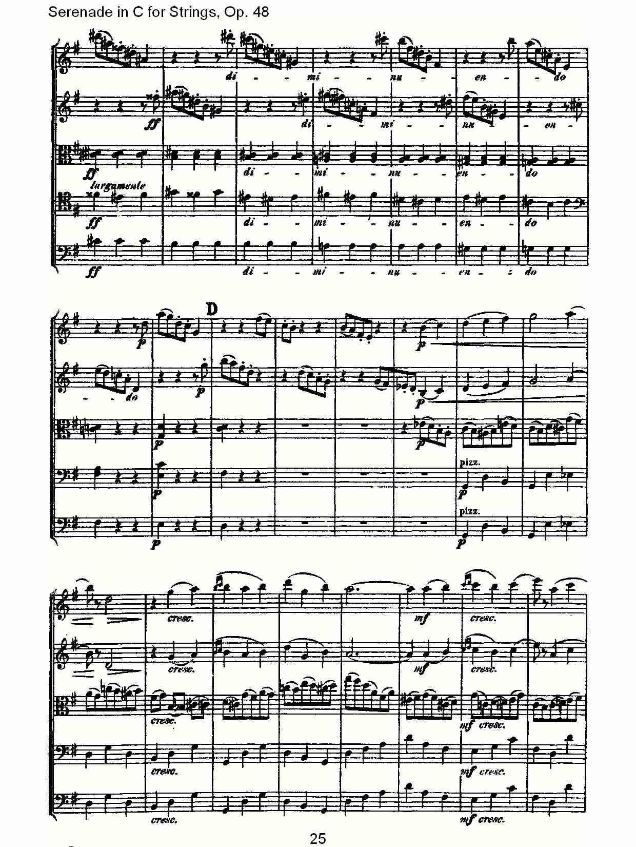 Serenade in C for Strings, Op.48  C调弦乐小夜曲，Op.48（五）总谱（图5）