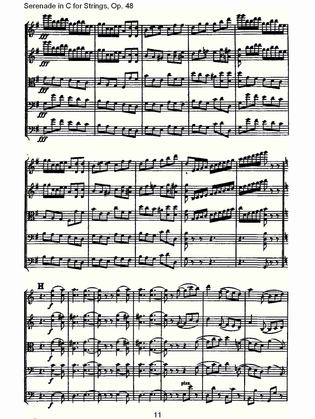 Serenade in C for Strings, Op.48  C调弦乐小夜曲，Op.48（三）总谱（图1）