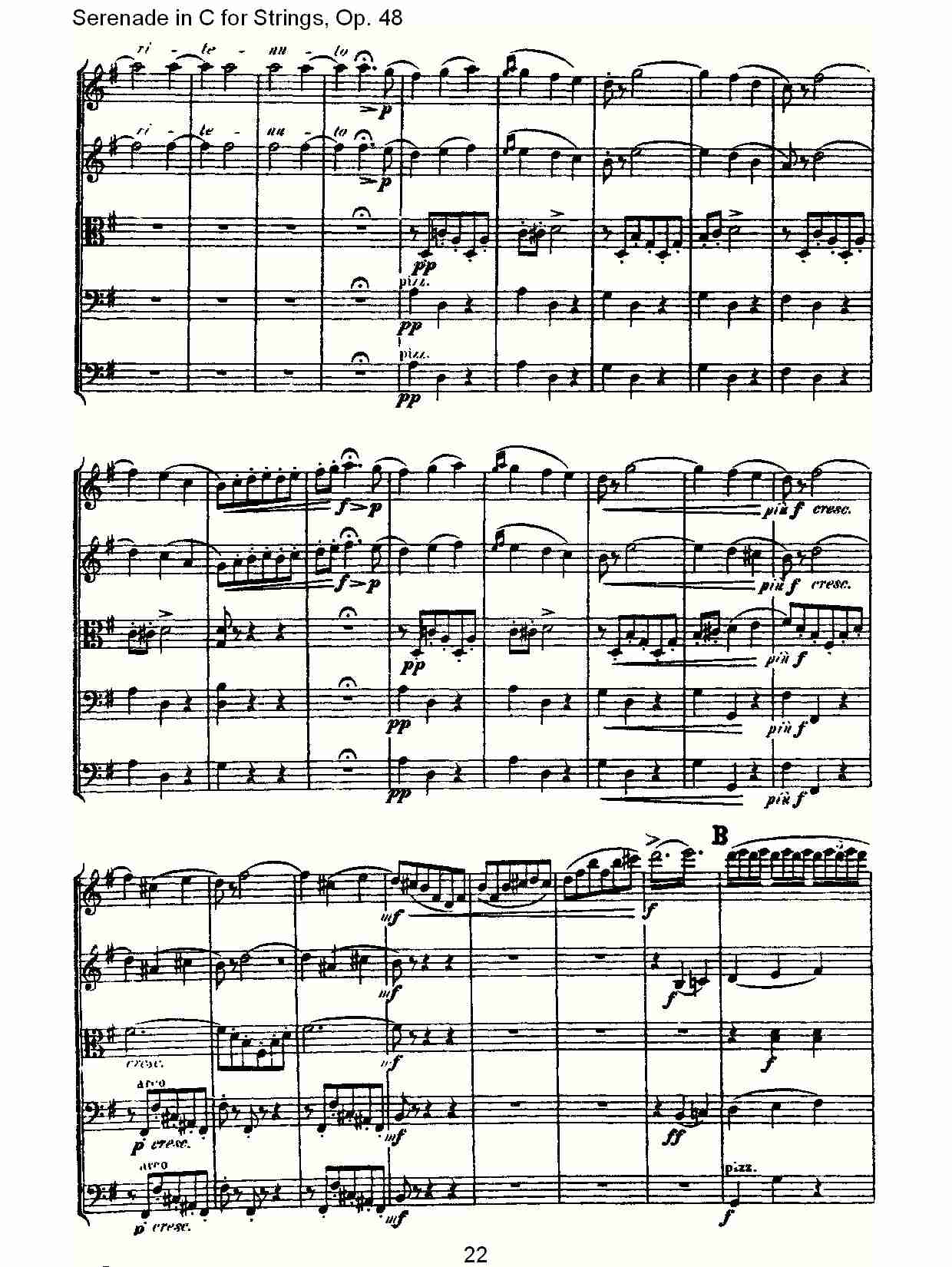 Serenade in C for Strings, Op.48  C调弦乐小夜曲，Op.48（五）总谱（图2）