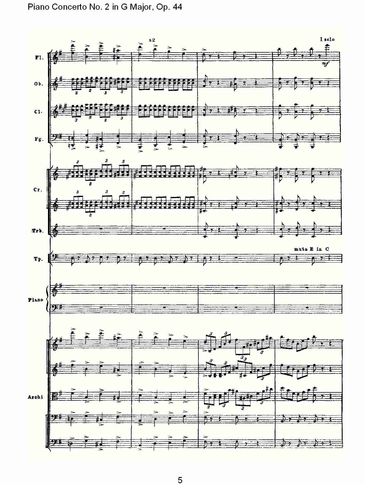 G大调第二钢琴协奏曲, Op.44第一乐章（一）总谱（图5）