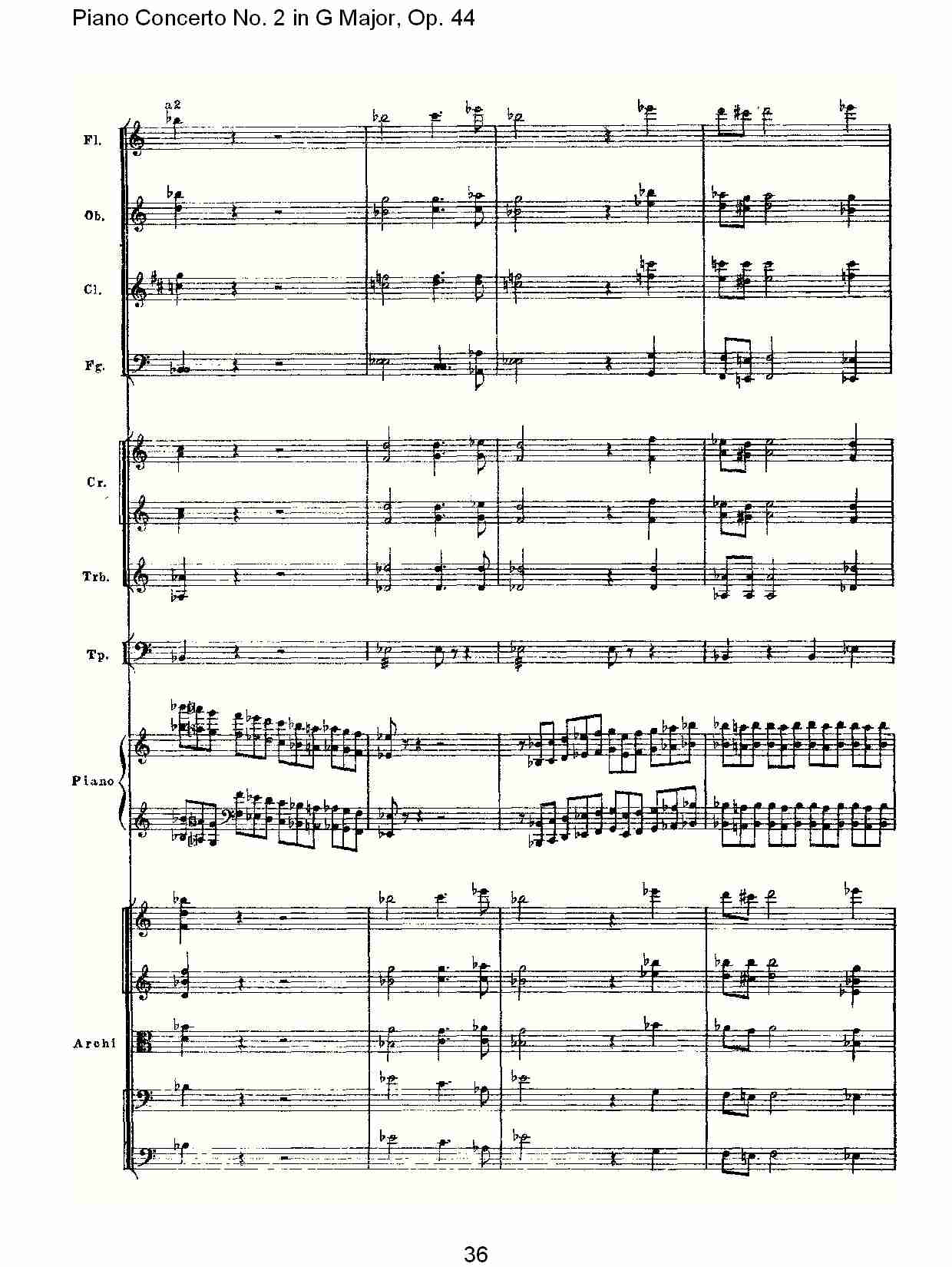 G大调第二钢琴协奏曲, Op.44第一乐章（八）总谱（图1）