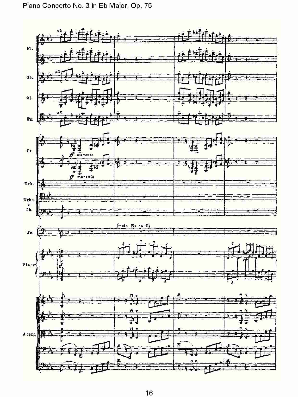 Eb大调第三钢琴协奏曲, Op.75第一部（四）总谱（图1）