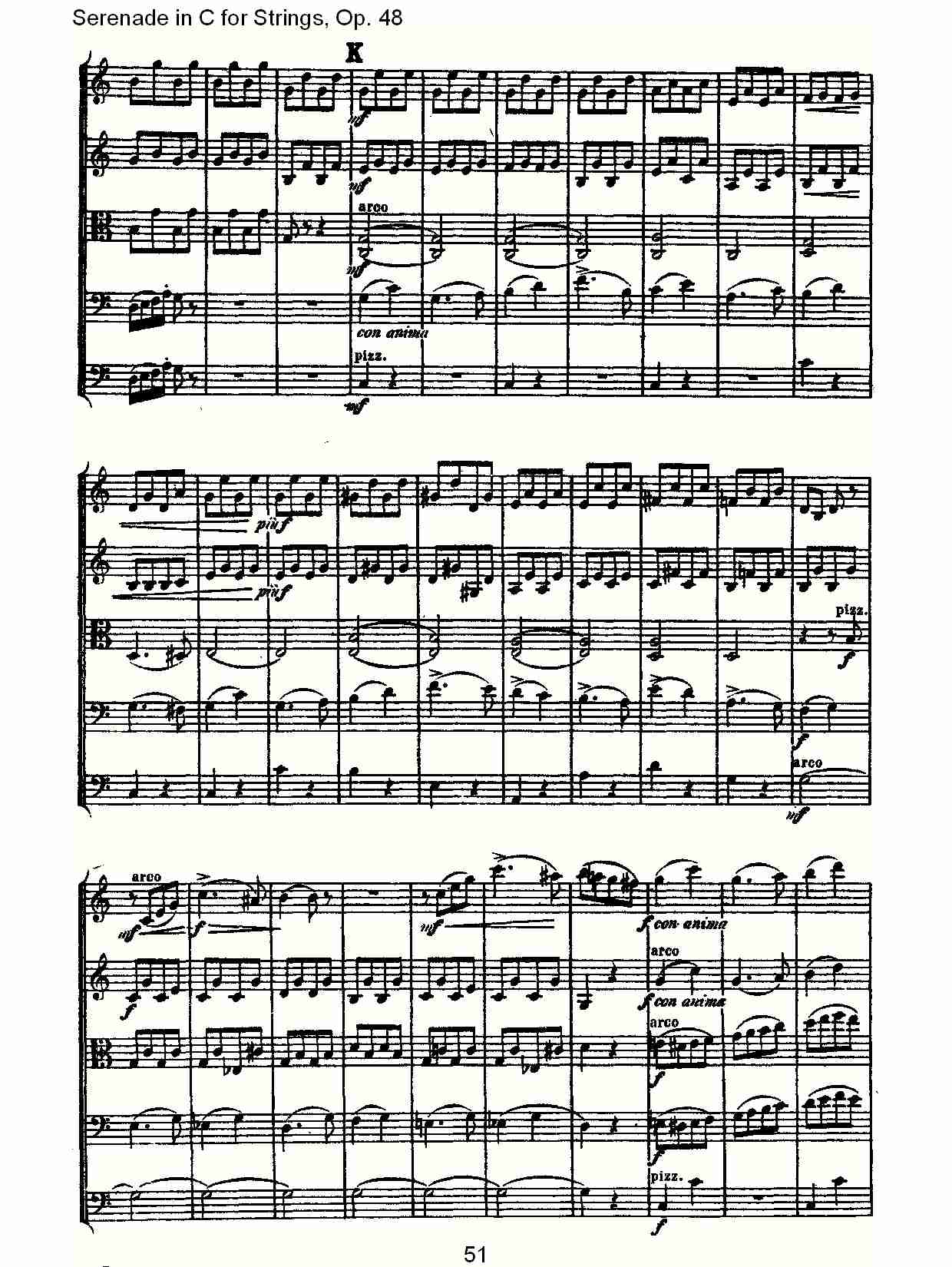 Serenade in C for Strings,Op.48C调弦乐小夜曲,Op.48（十一）总谱（图1）
