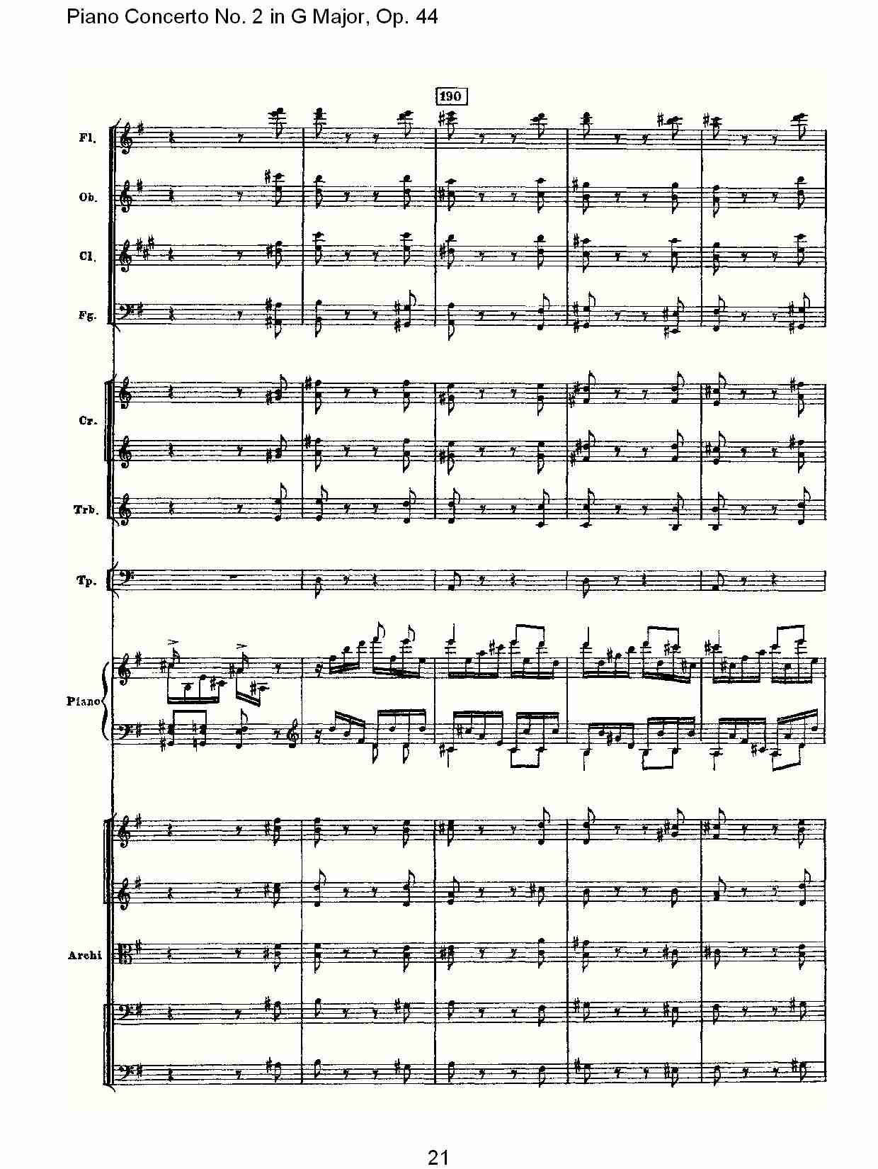 G大调第二钢琴协奏曲, Op.44第三乐章（五）总谱（图1）