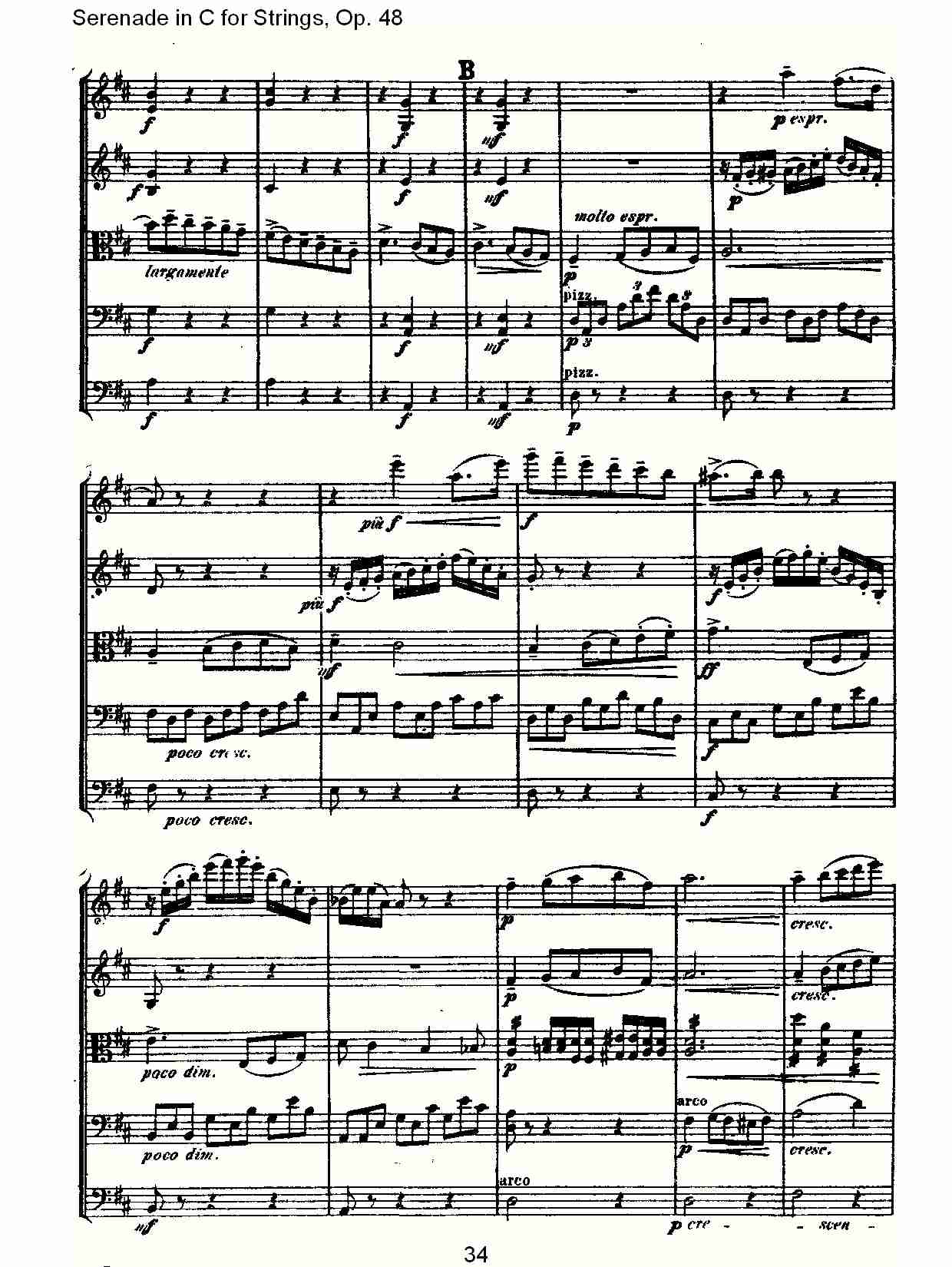 Serenade in C for Strings, Op.48  C调弦乐小夜曲，Op.48（七）总谱（图4）