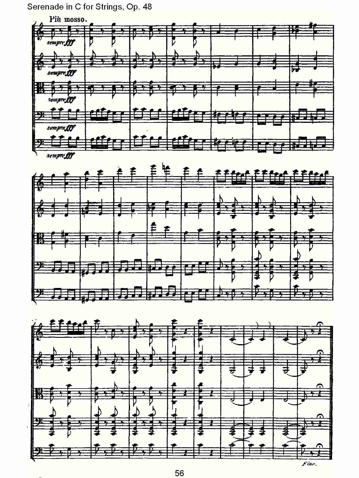 Serenade in C for Strings,Op.48C调弦乐小夜曲,Op.48（十二）总谱（图1）