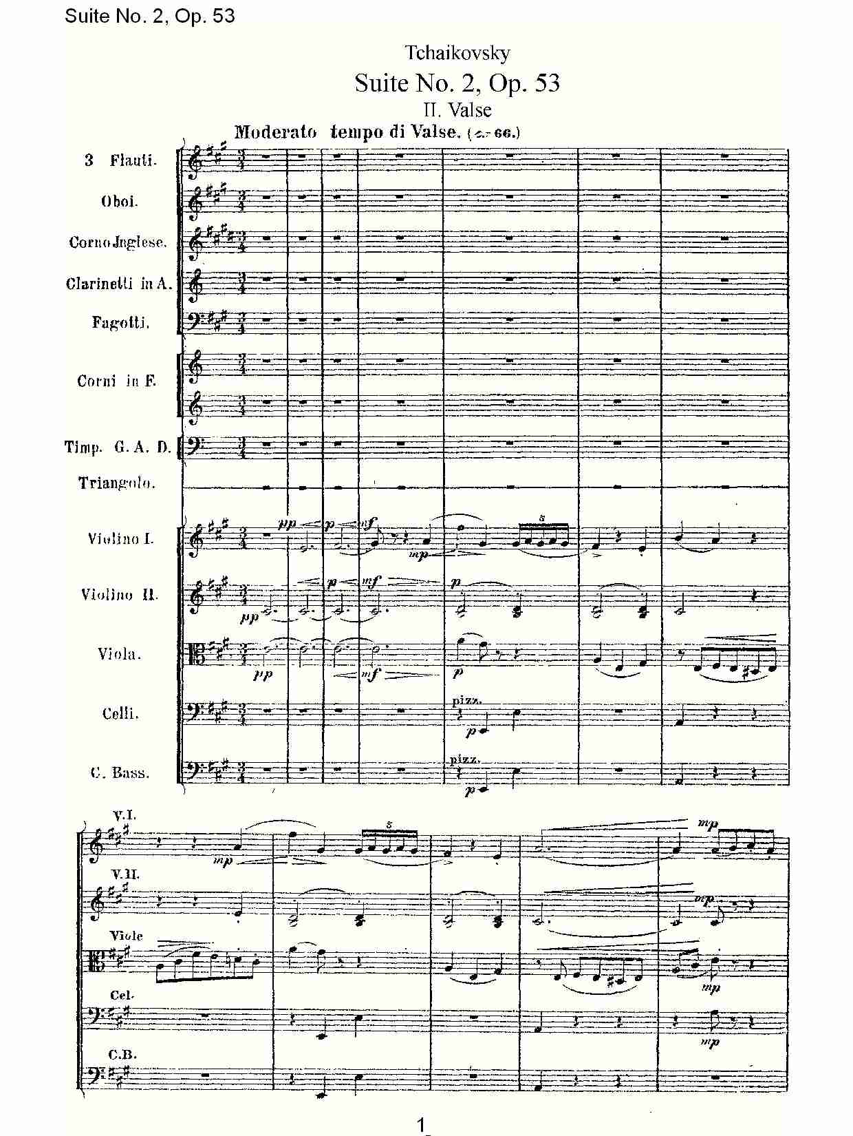 Suite No. 2, Op.53  第二套曲,Op.53第二乐章（一）总谱（图1）