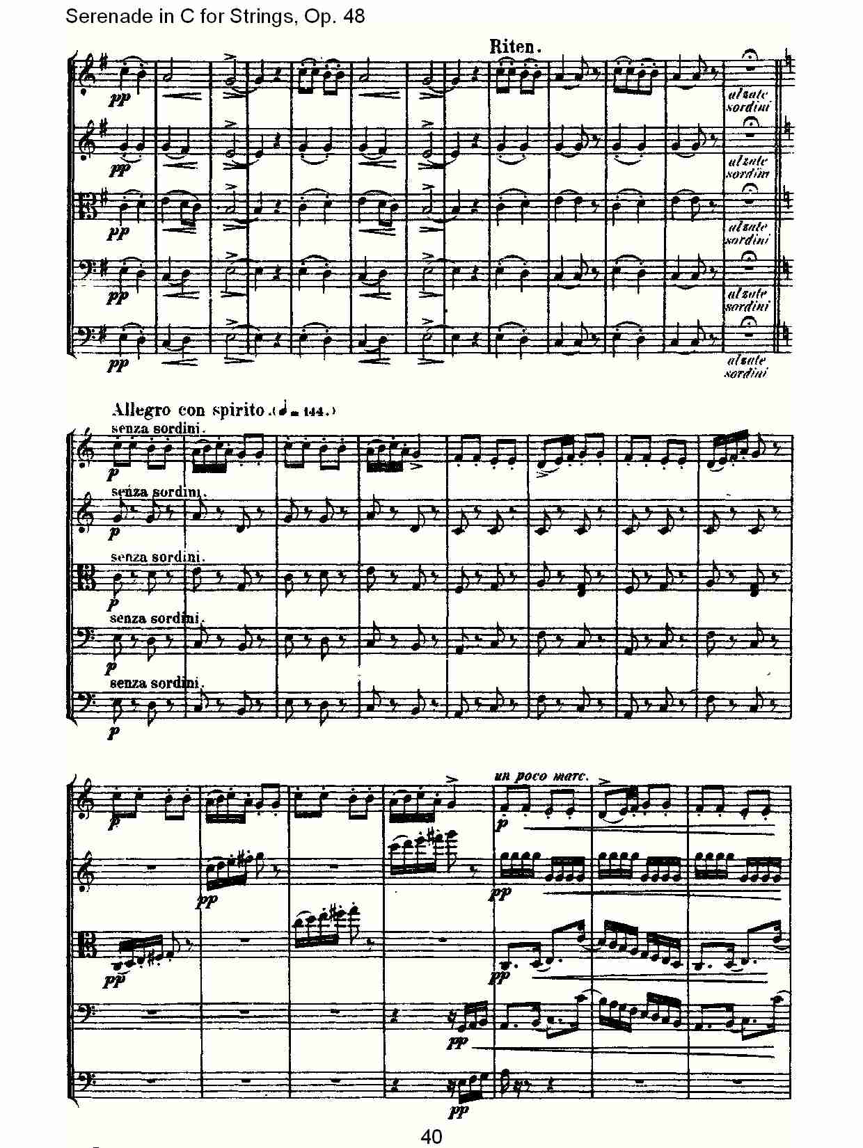 Serenade in C for Strings, Op.48  C调弦乐小夜曲，Op.48（八）总谱（图5）