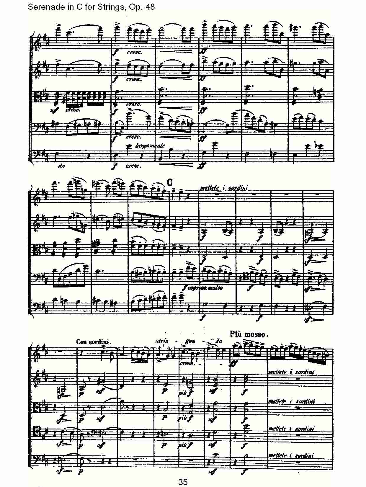 Serenade in C for Strings, Op.48  C调弦乐小夜曲，Op.48（七）总谱（图5）