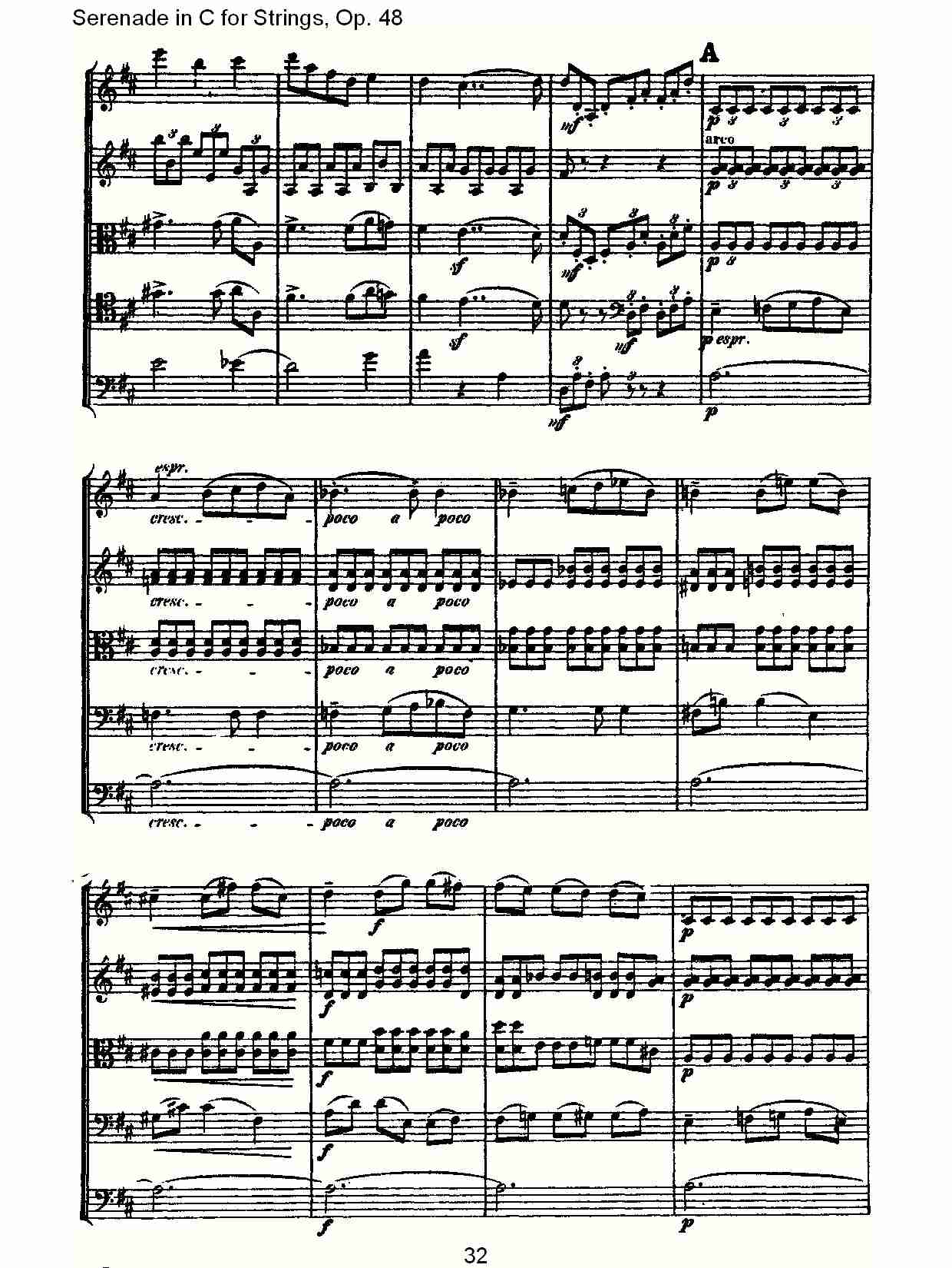 Serenade in C for Strings, Op.48  C调弦乐小夜曲，Op.48（七）总谱（图2）