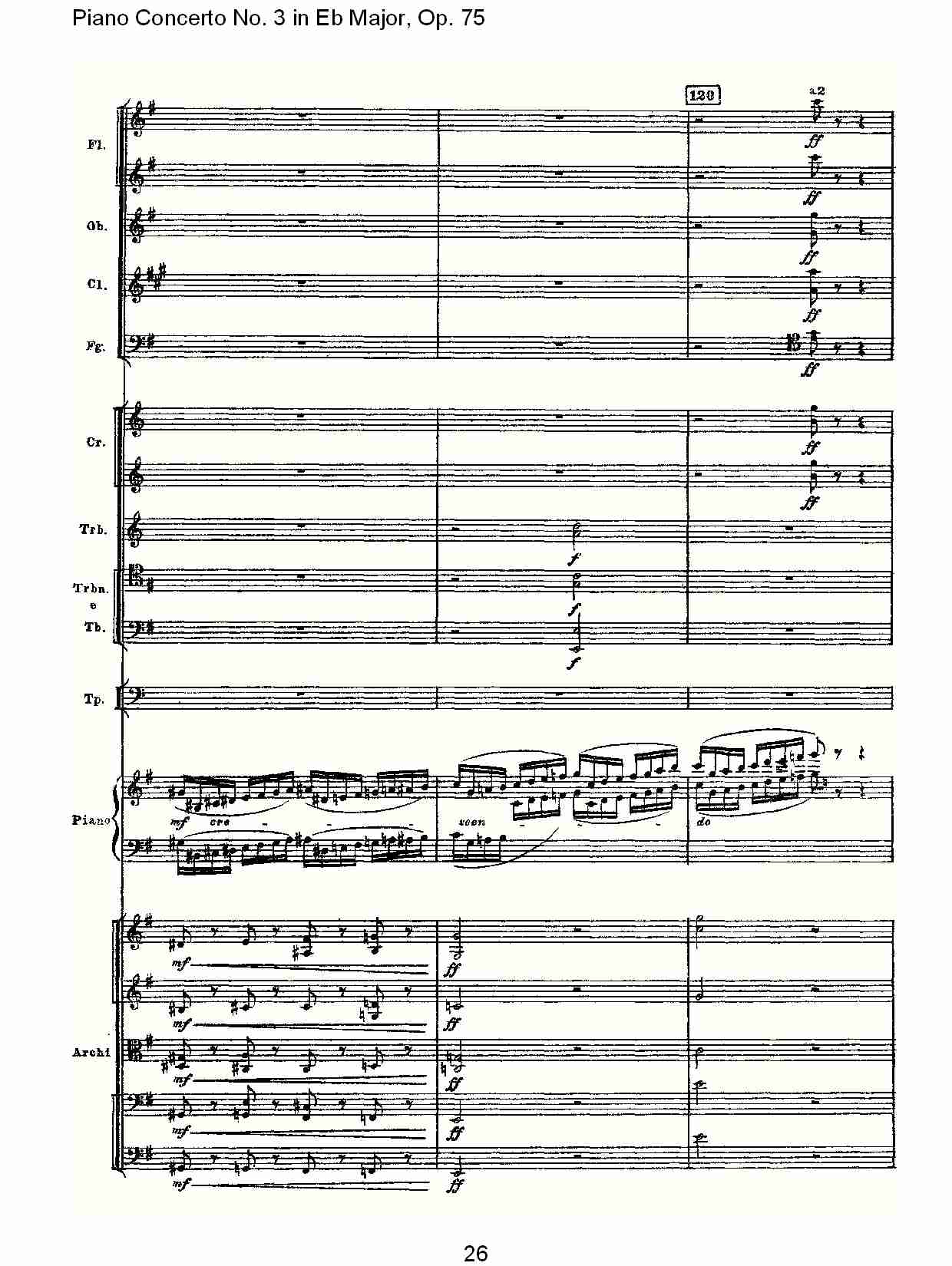 Eb大调第三钢琴协奏曲, Op.75第一部（六）总谱（图1）