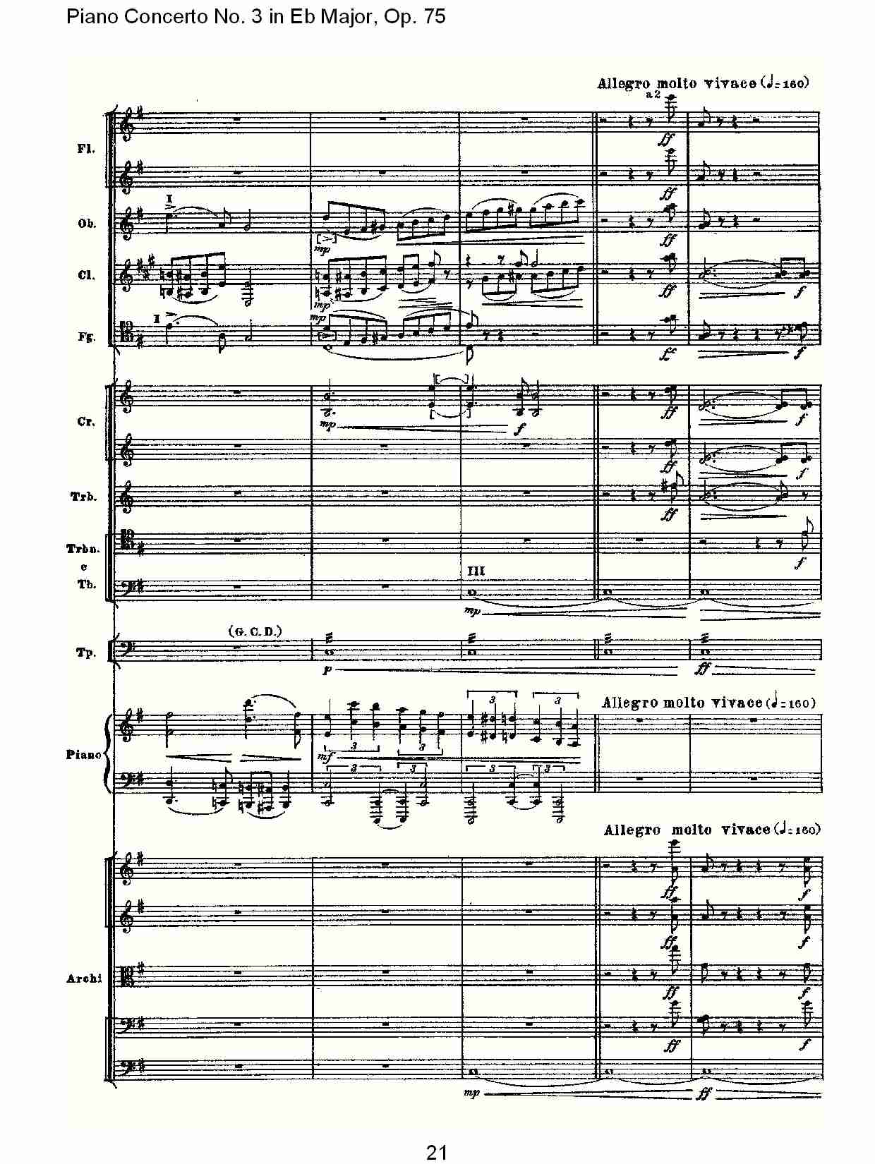 Eb大调第三钢琴协奏曲, Op.75第一部（五）总谱（图1）