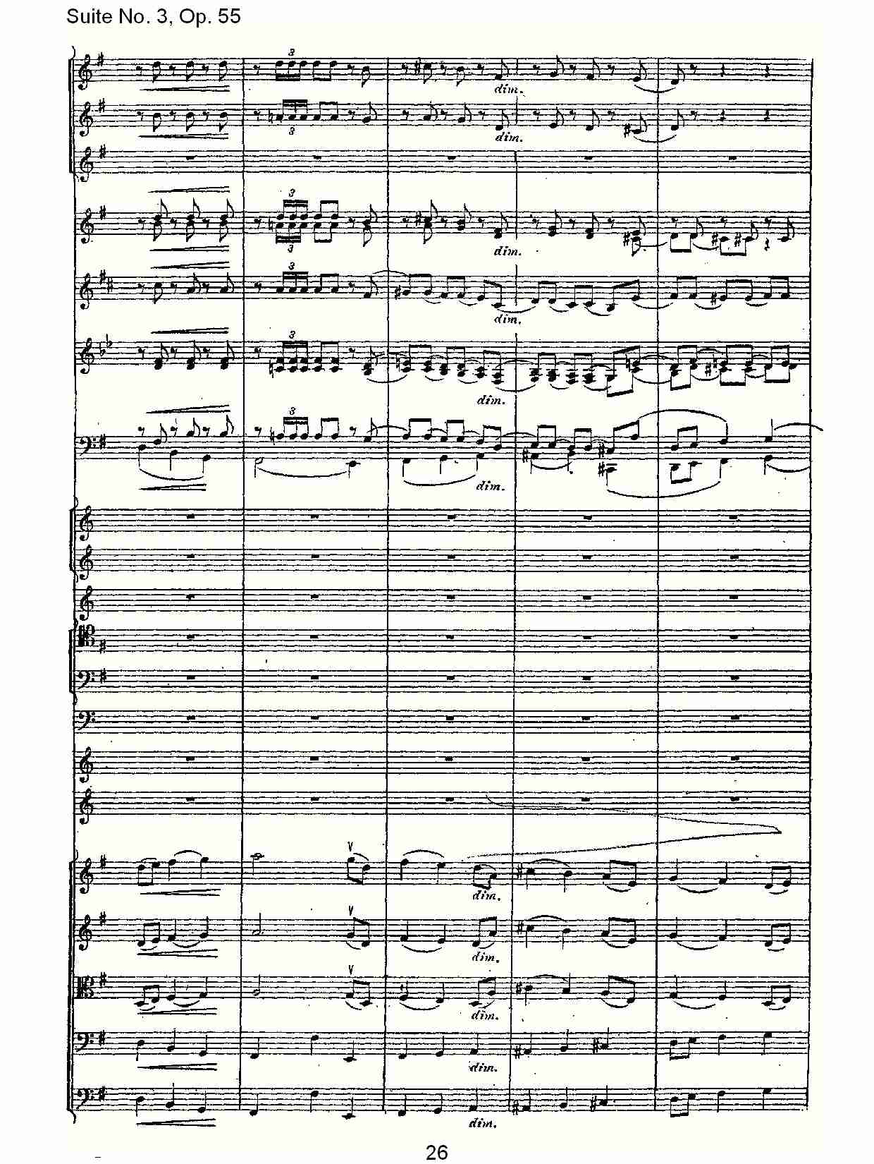 Suite No. 3, Op.55  第三套曲,Op.55第四乐章第二部（六）总谱（图1）