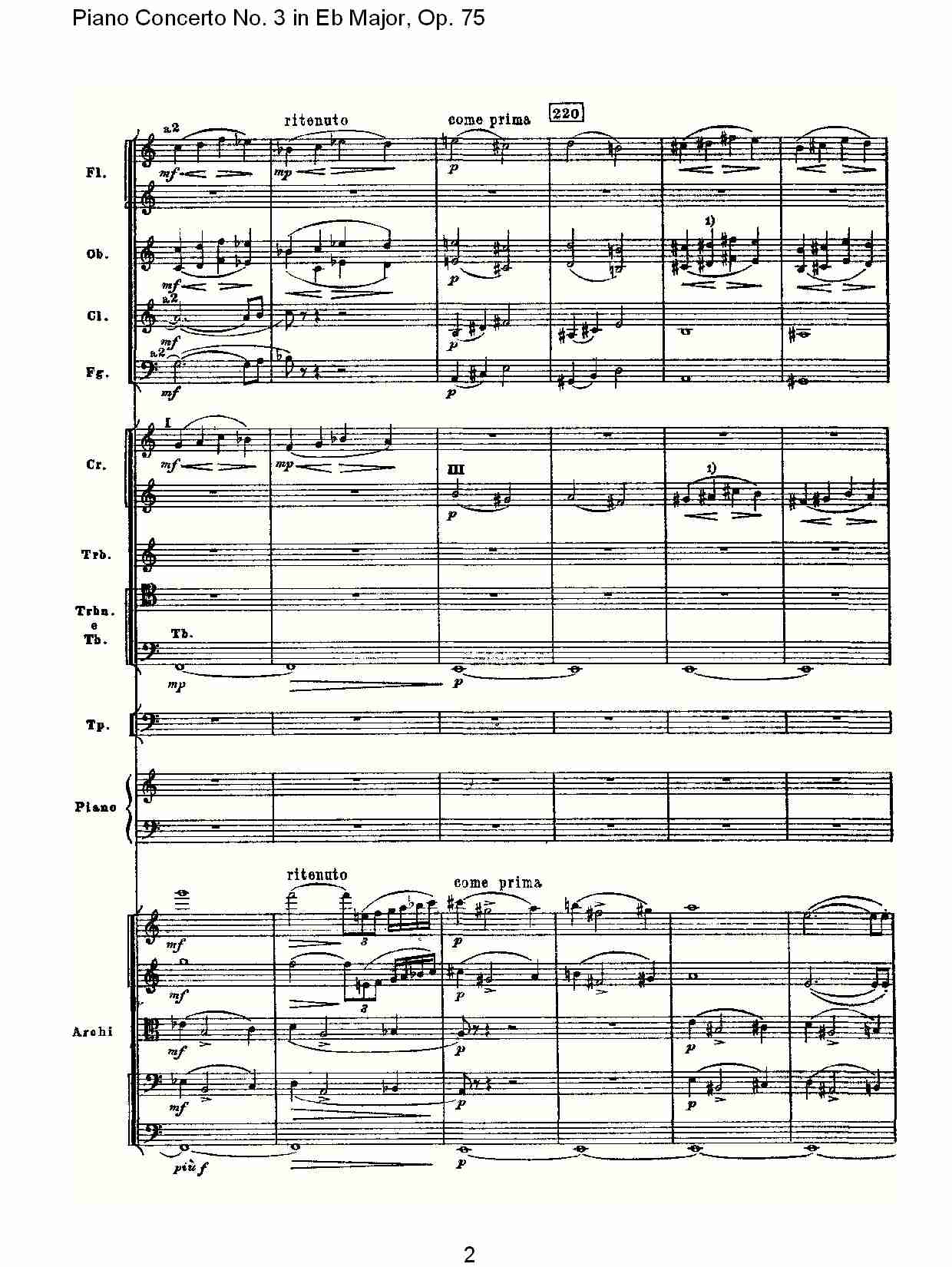 Eb大调第三钢琴协奏曲, Op.75第二部（一）总谱（图2）