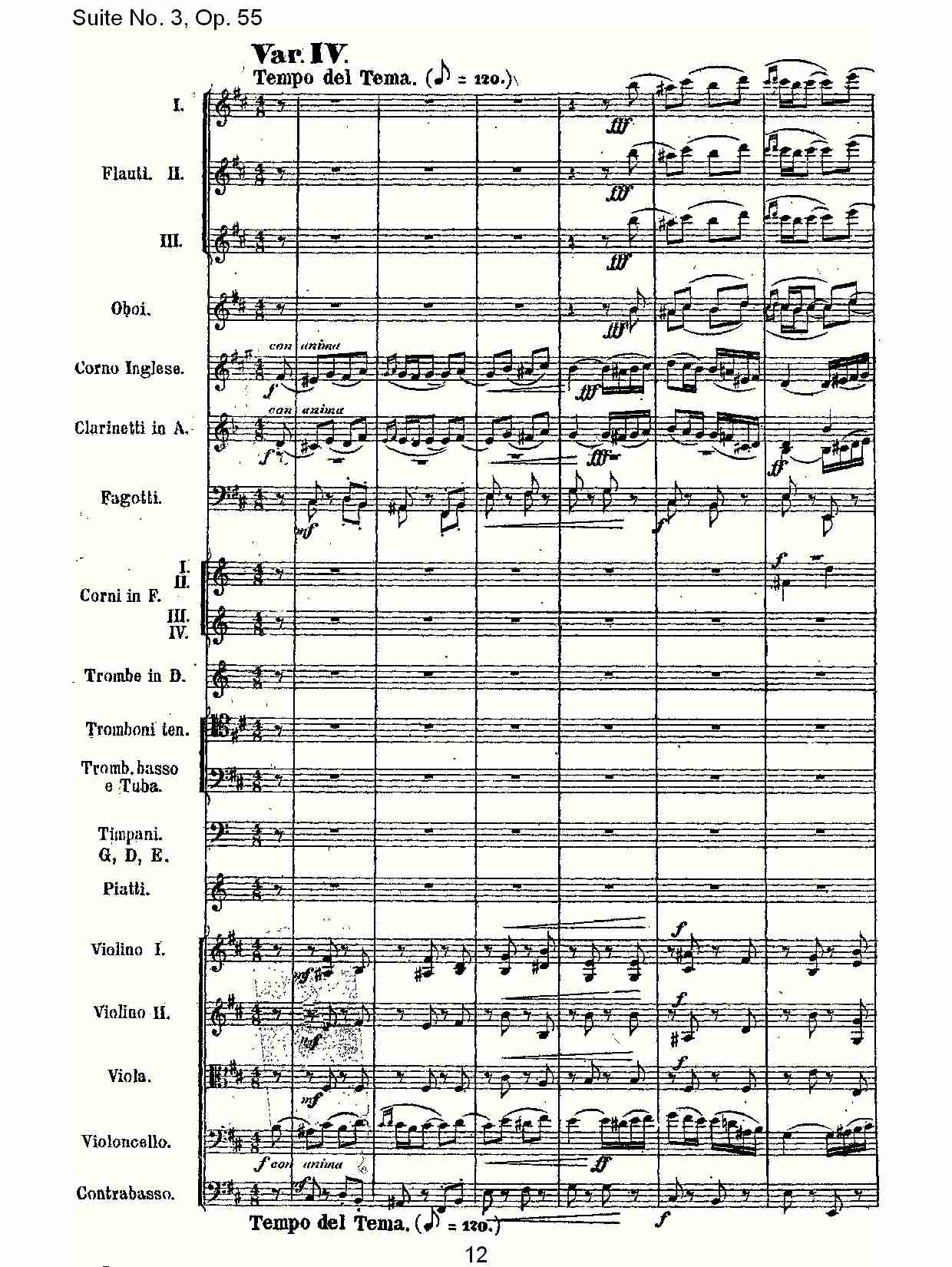Suite No. 3, Op.55  第三套曲,Op.55第四乐章第一部（三）总谱（图2）